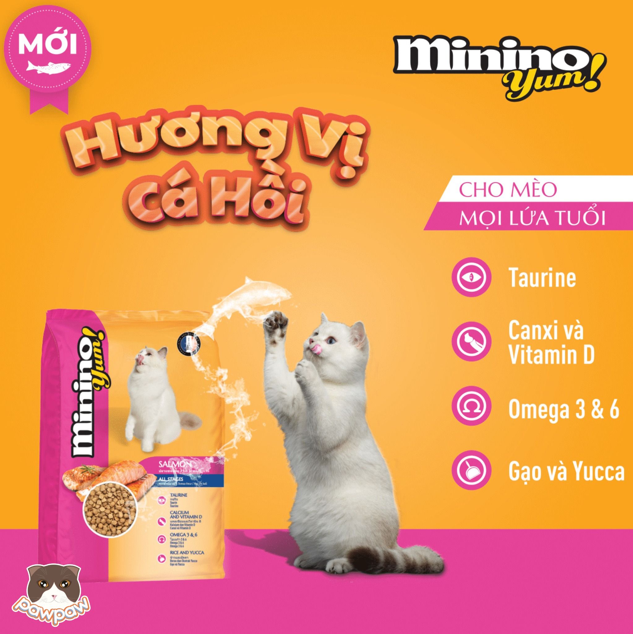  Hạt Minino Yum vị cá hồi cho mèo mọi độ tuổi 