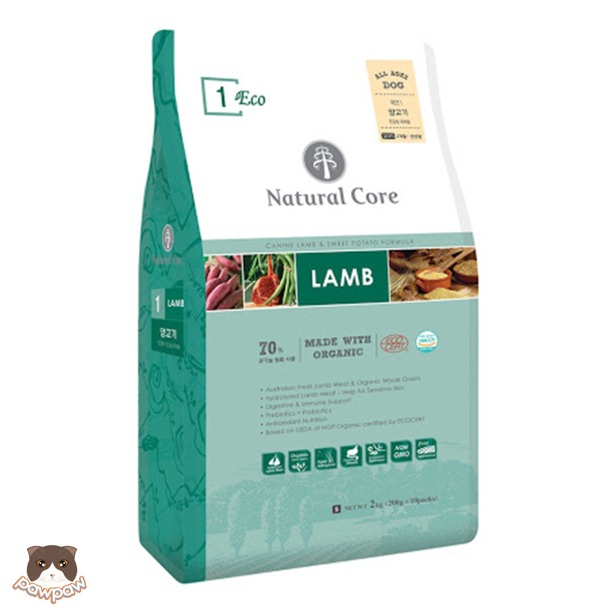  Hạt Natural Core ECO1 vị cừu cho chó trưởng thành da nhạy cảm 