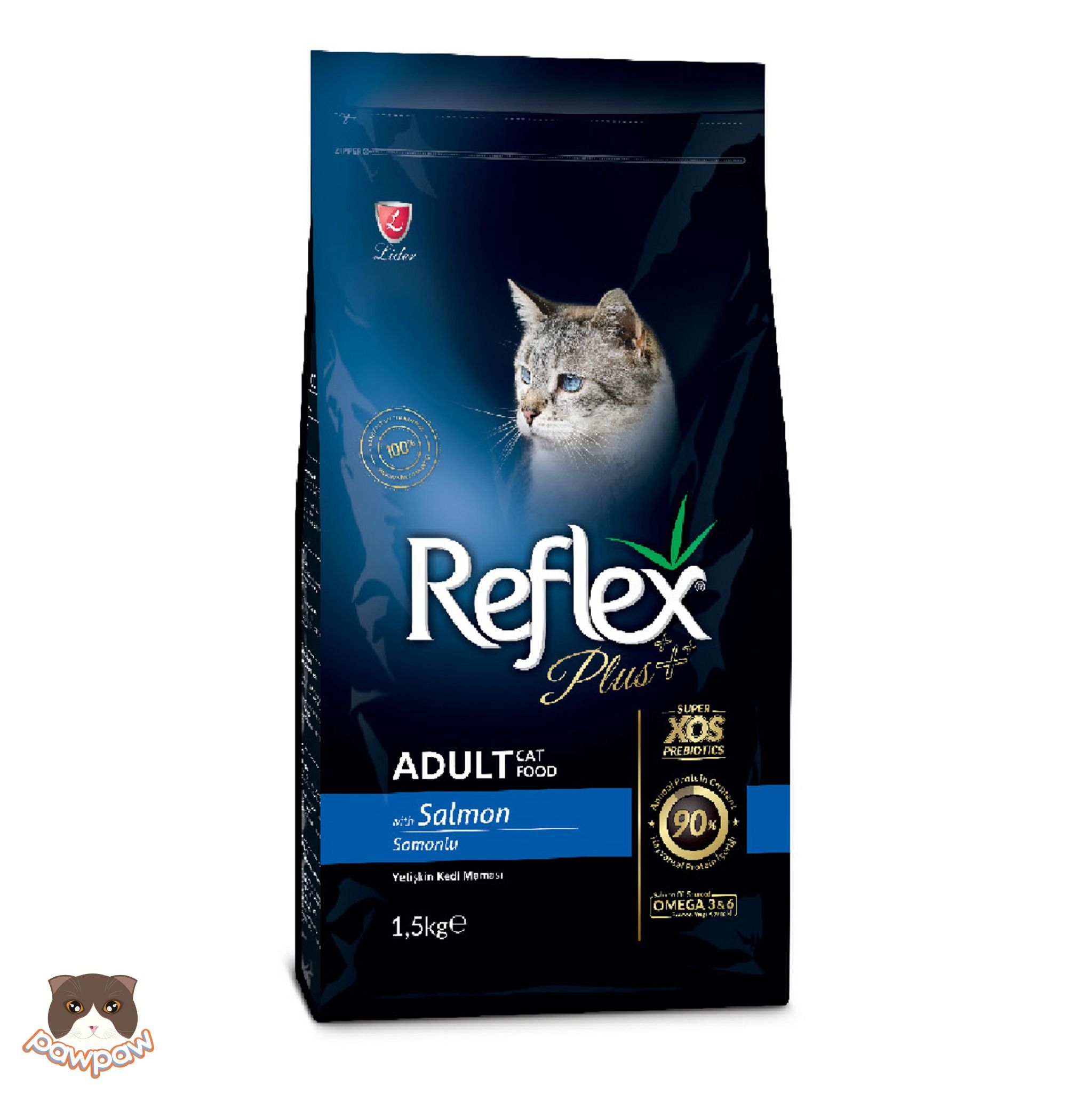 Hạt Reflex Plus Adult Salmon 1.5kg vị cá hồi cho mèo trưởng thành