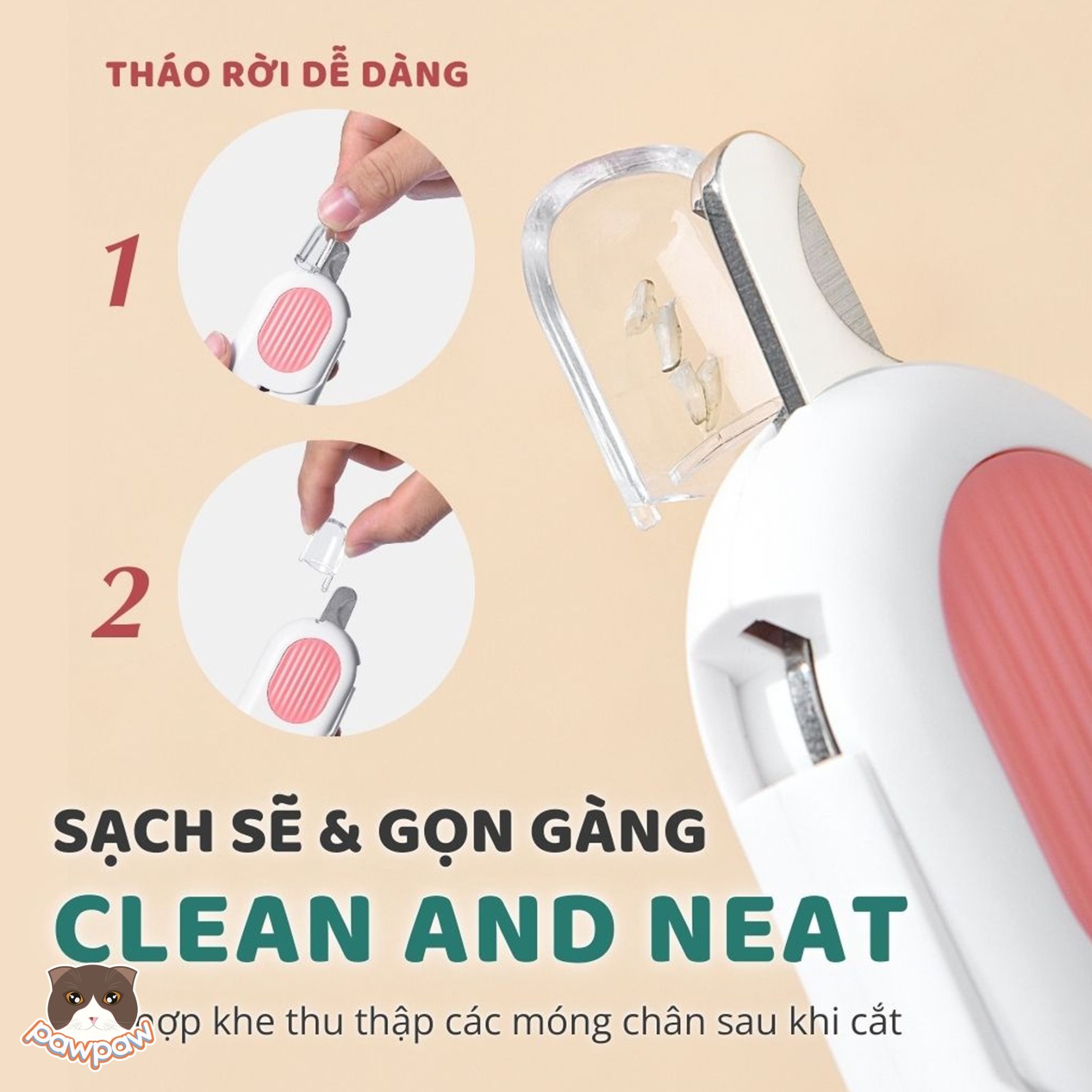 Kềm cắt móng đèn LED Pro cho chó mèo