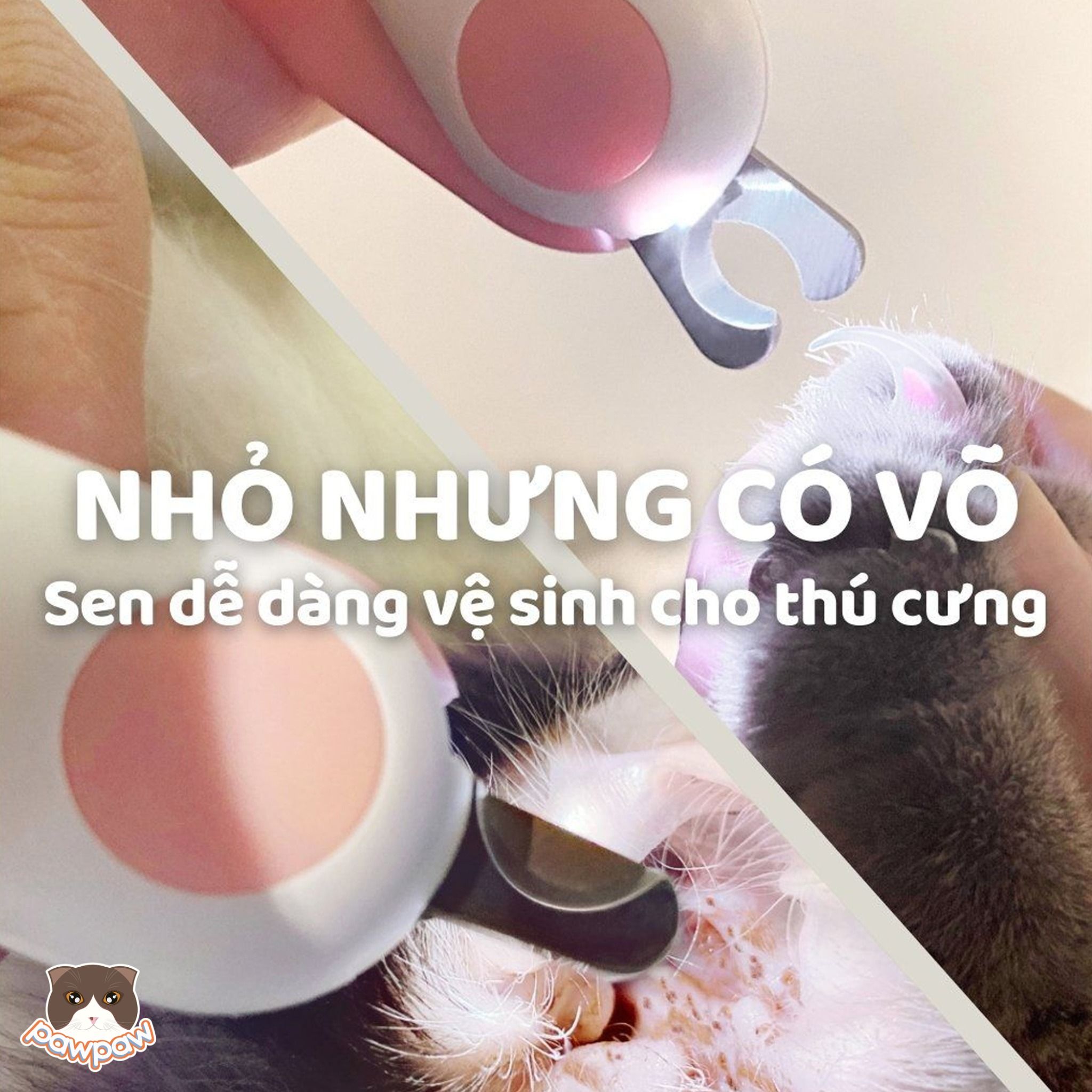 Kềm cắt móng mini đèn Led cho mèo