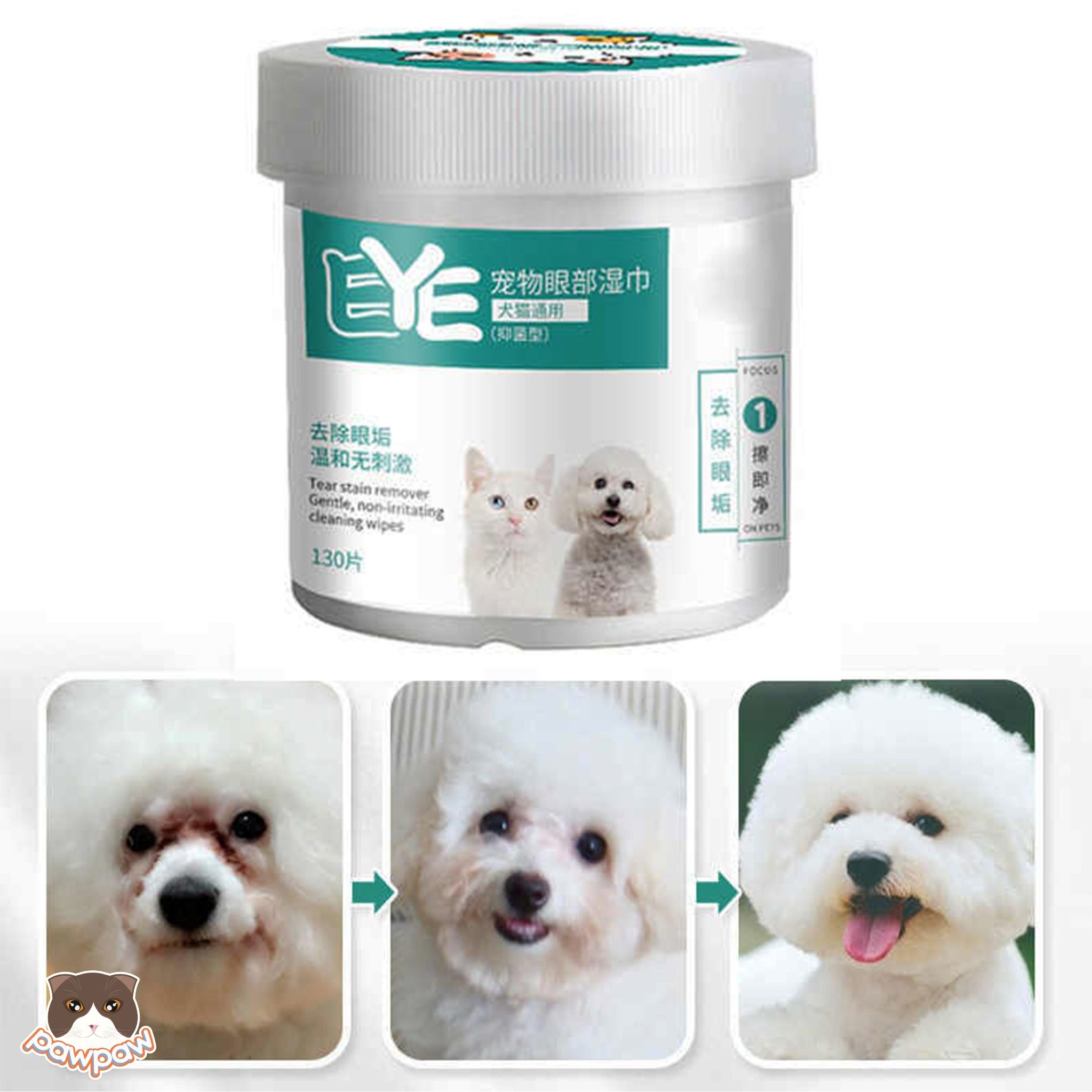 Khăn lau vết ố mắt cho chó mèo