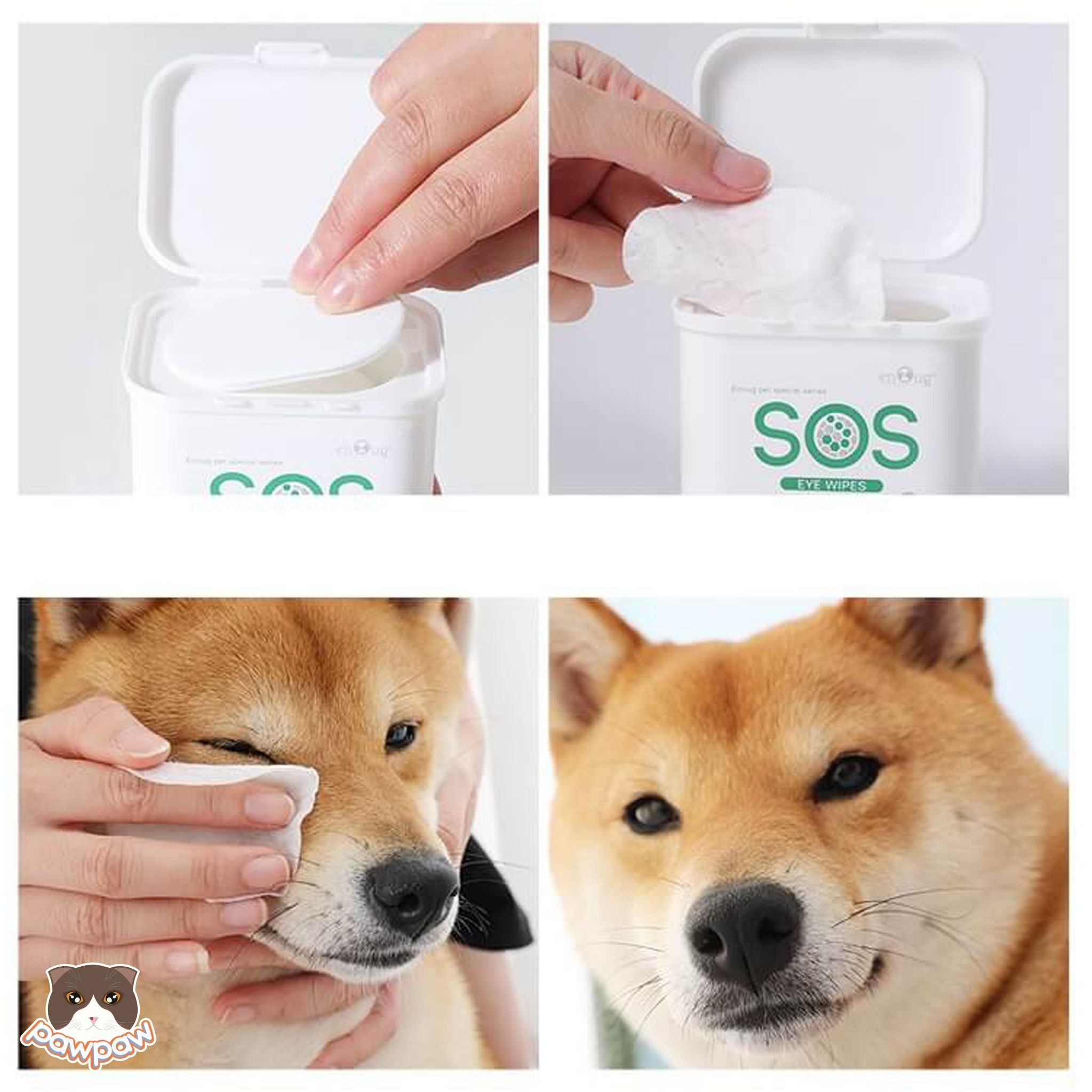 Khăn ướt vệ sinh mắt SOS cho chó mèo