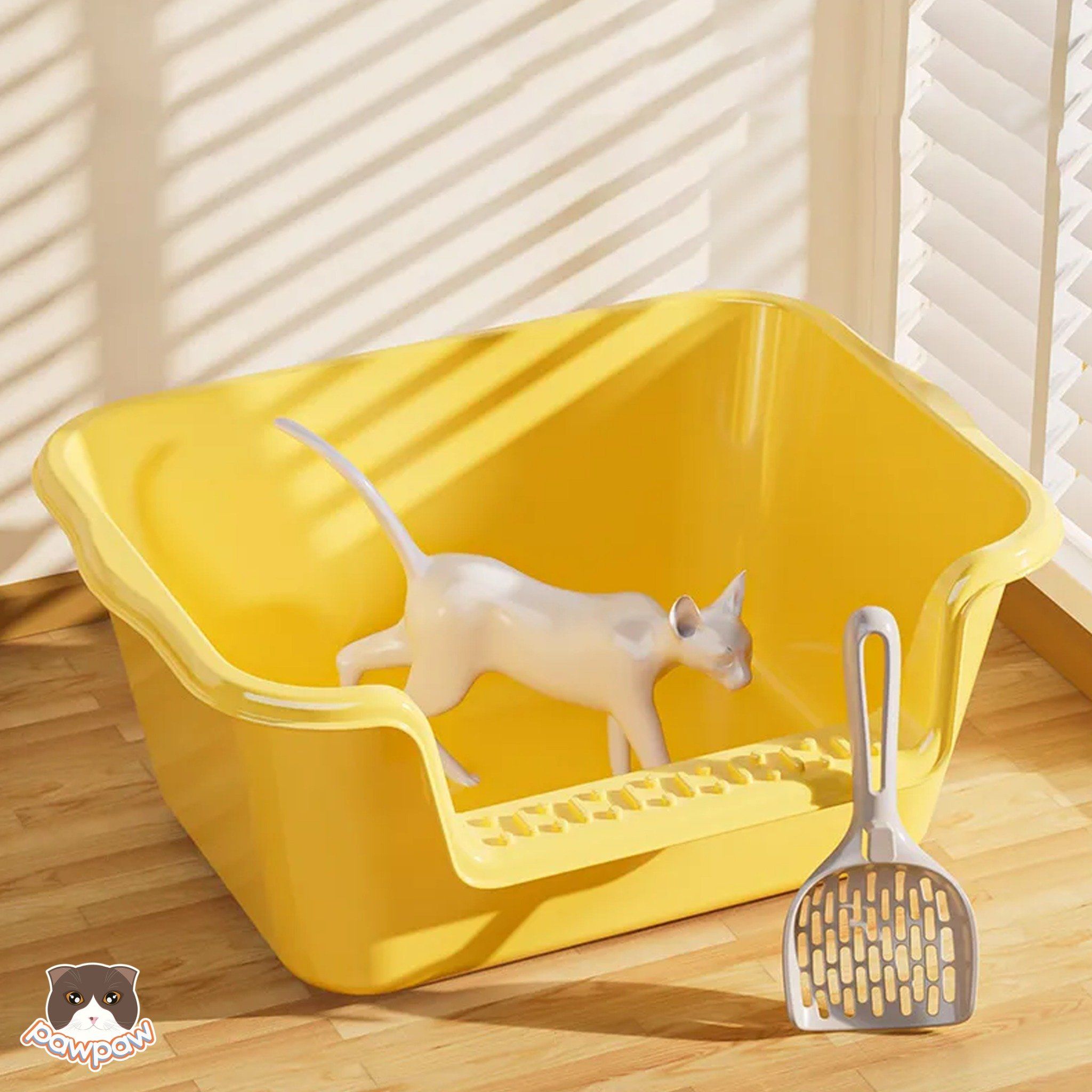 Khay vệ sinh lòng sâu đơn sắc cho mèo