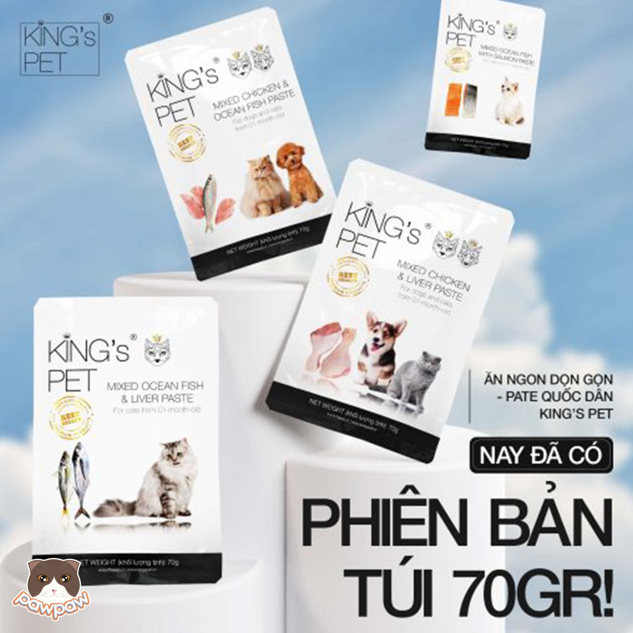 Pate King's Pet gói 70g cho chó mèo