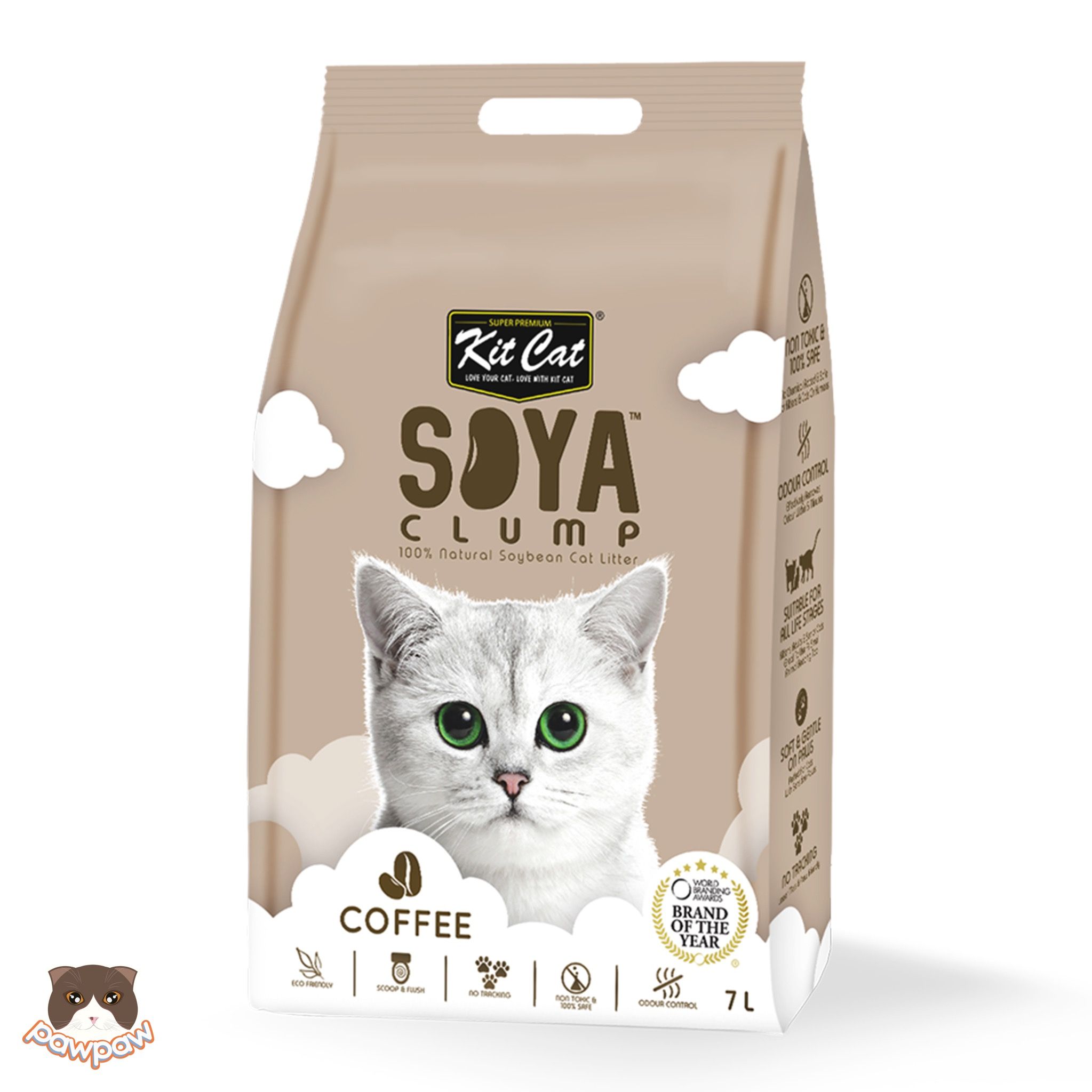 Cát đậu nành Soya Clump Kitcat 7L cho mèo