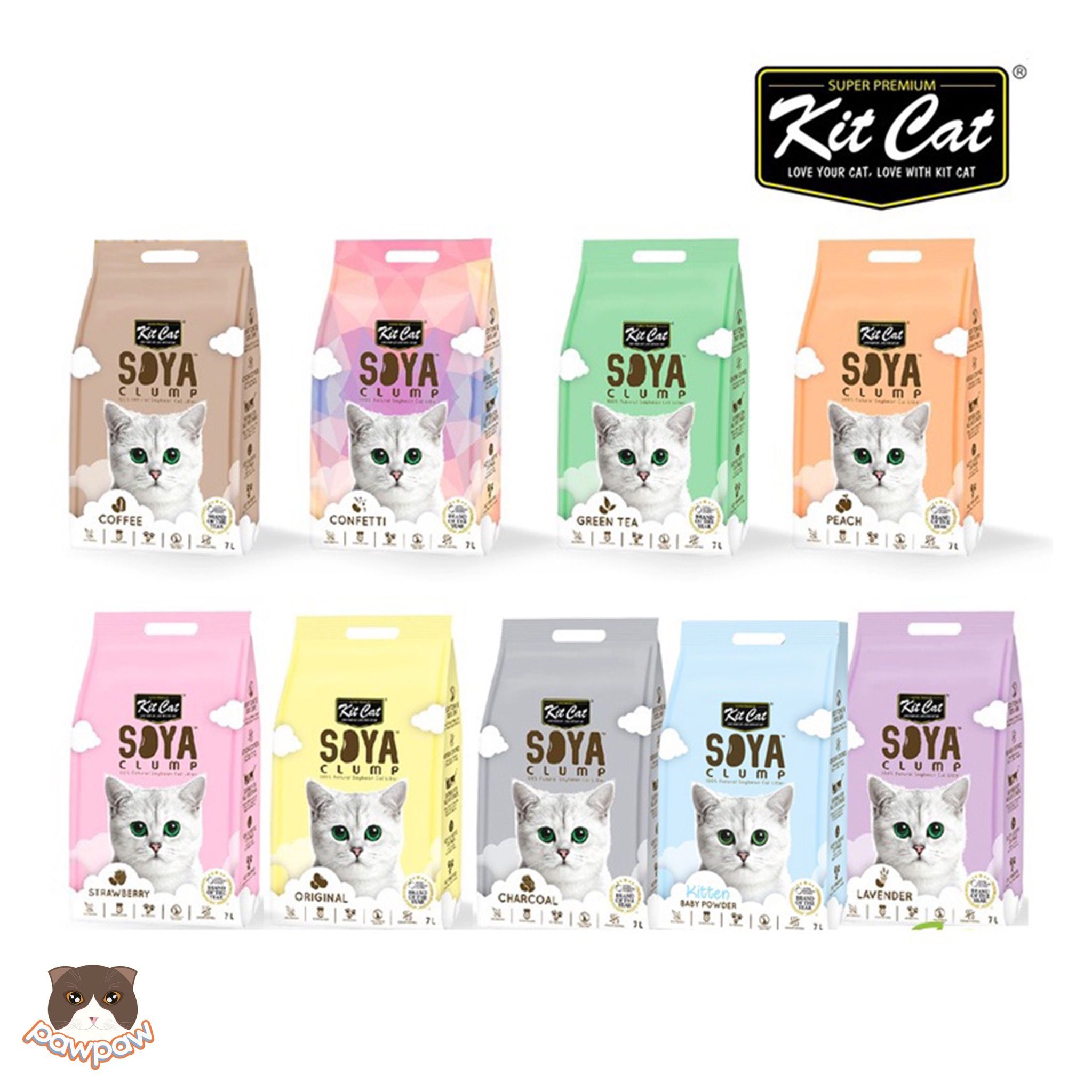  Cát đậu nành Soya Clump Kitcat 7L cho mèo 