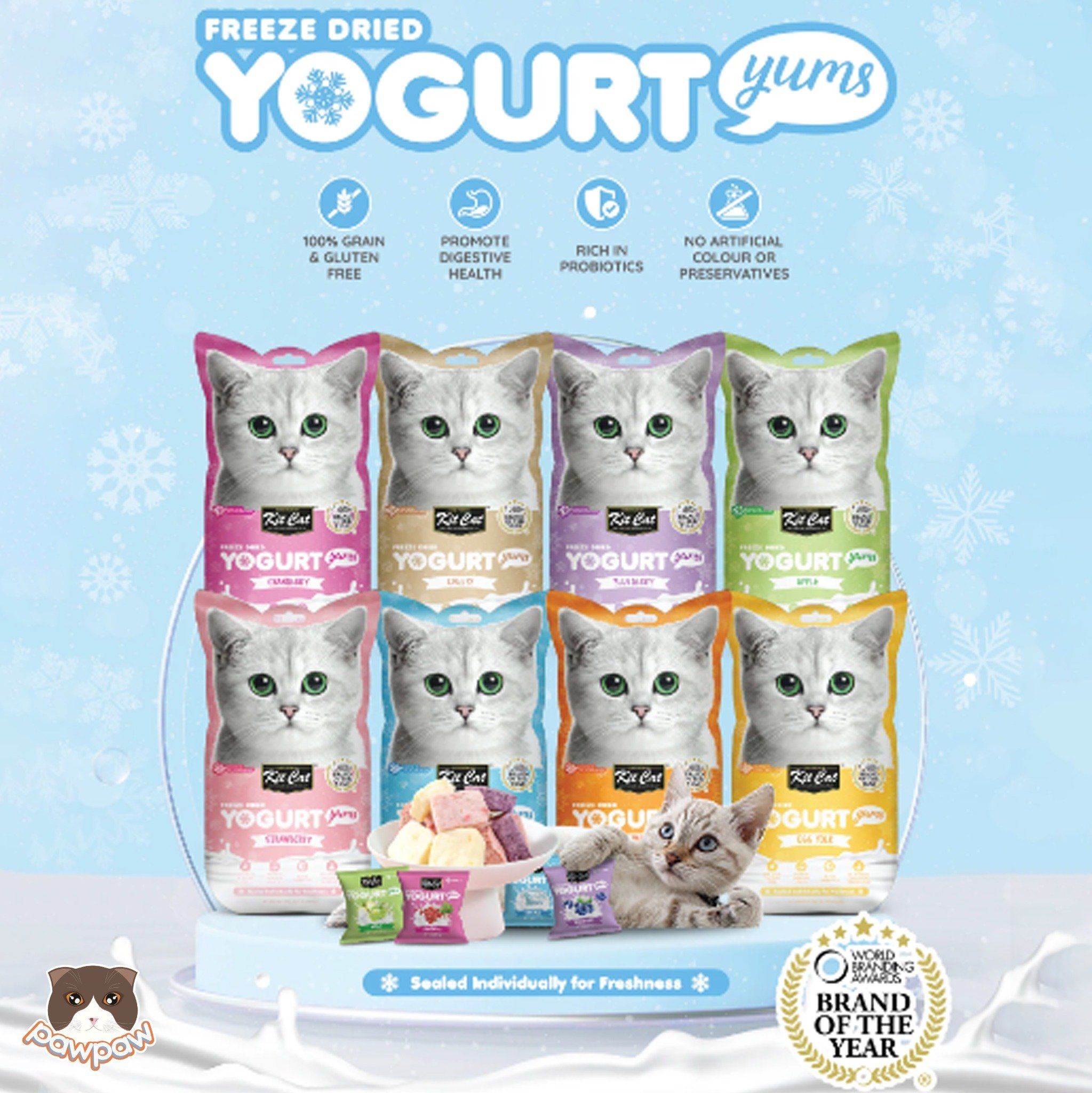Bánh thưởng tan mịn Kitcat Yogurt Yums cho mèo
