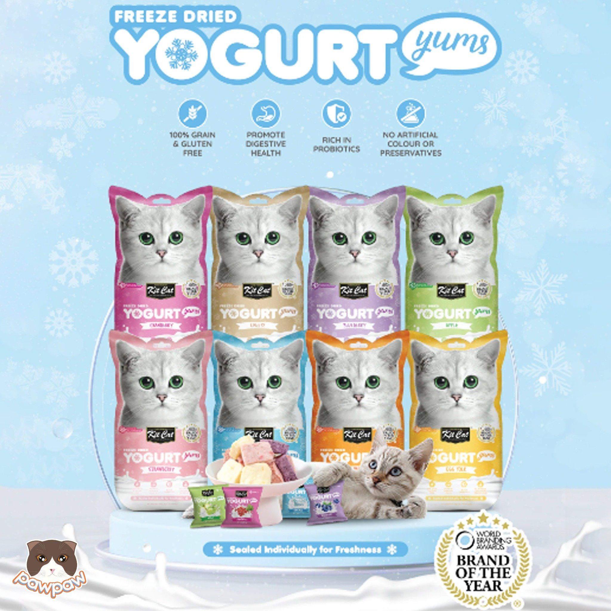  Bánh thưởng tan mịn Kitcat Yogurt Yums cho mèo 