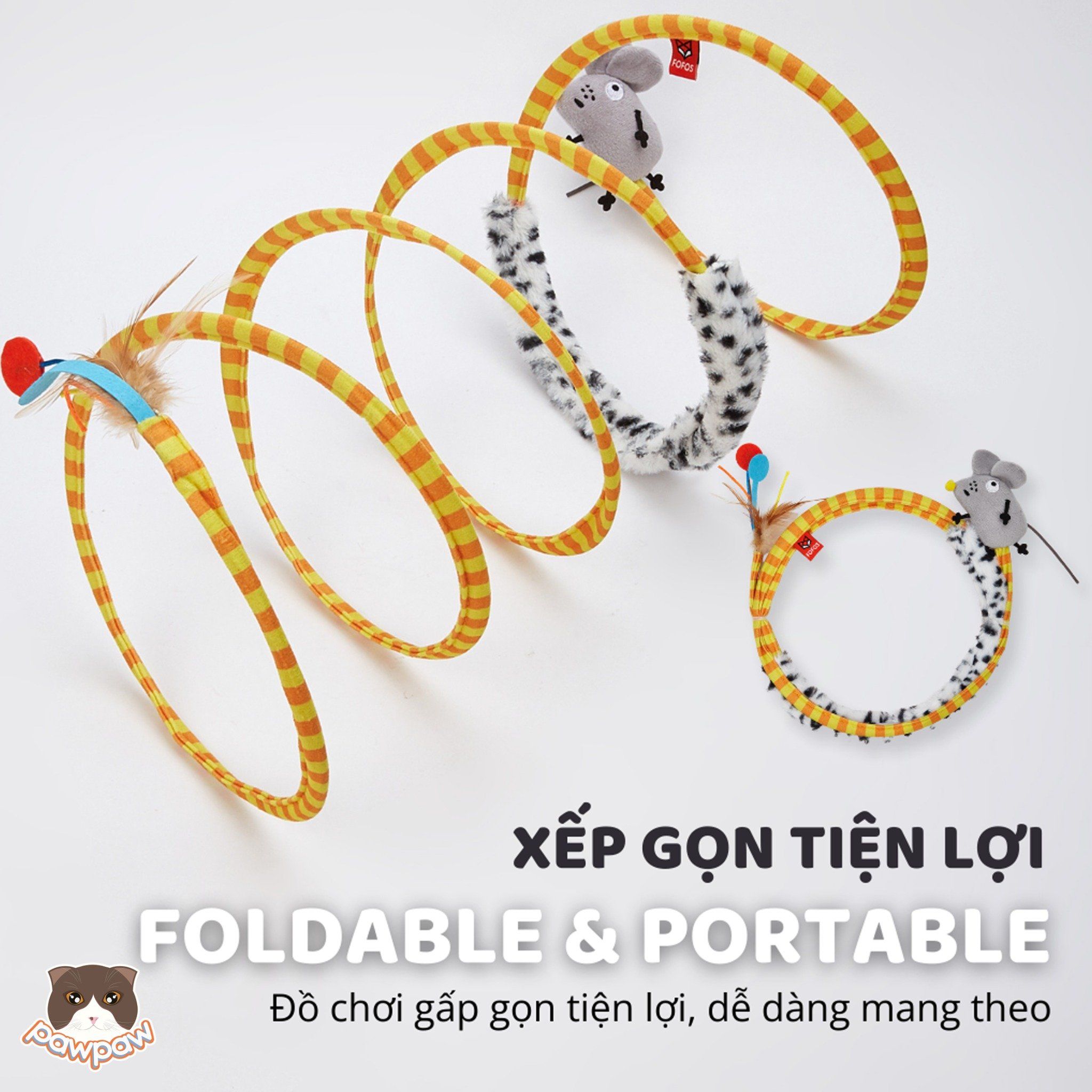 Đồ chơi hầm xoắn ốc vui nhộn FOFOS cho mèo