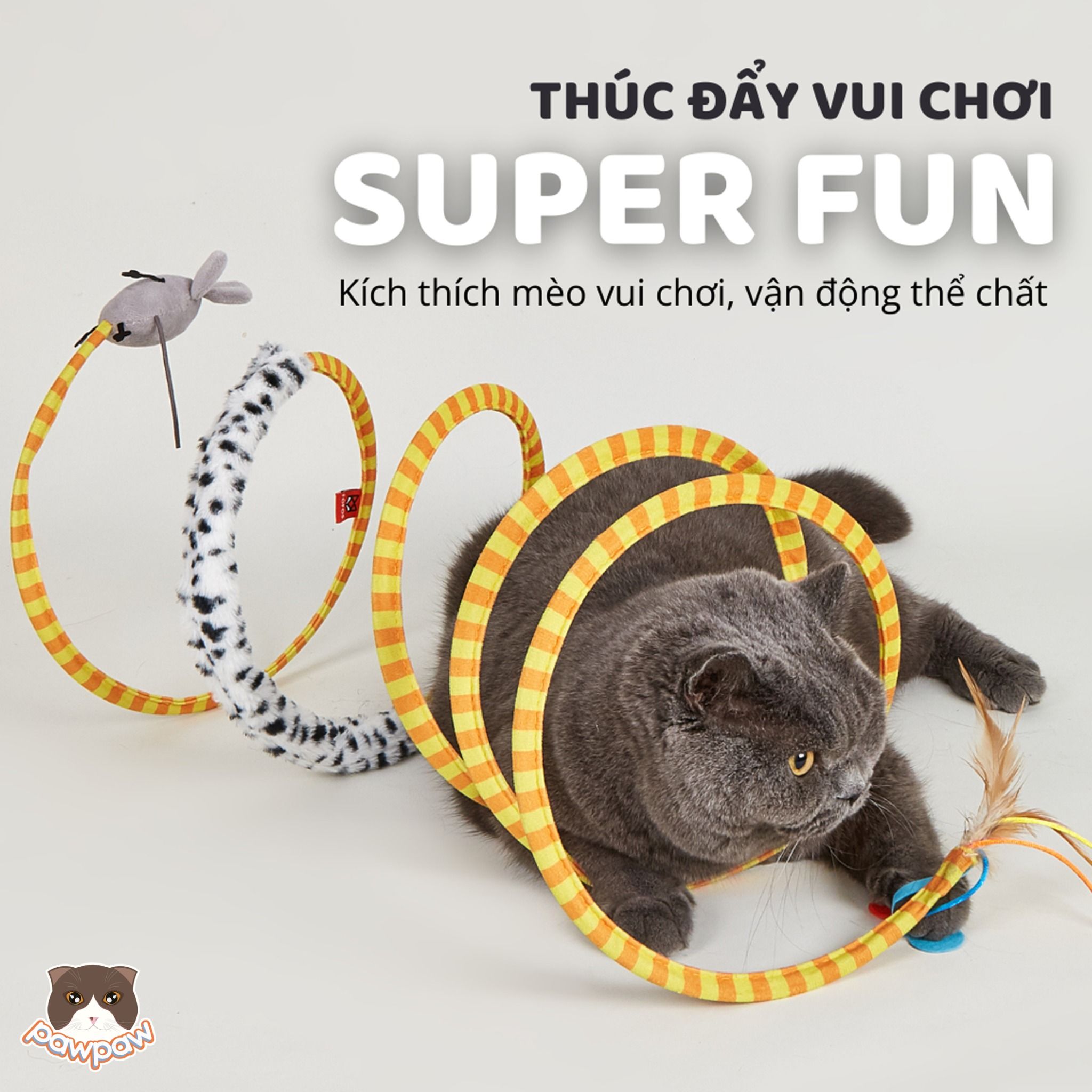 Đồ chơi hầm xoắn ốc vui nhộn FOFOS cho mèo