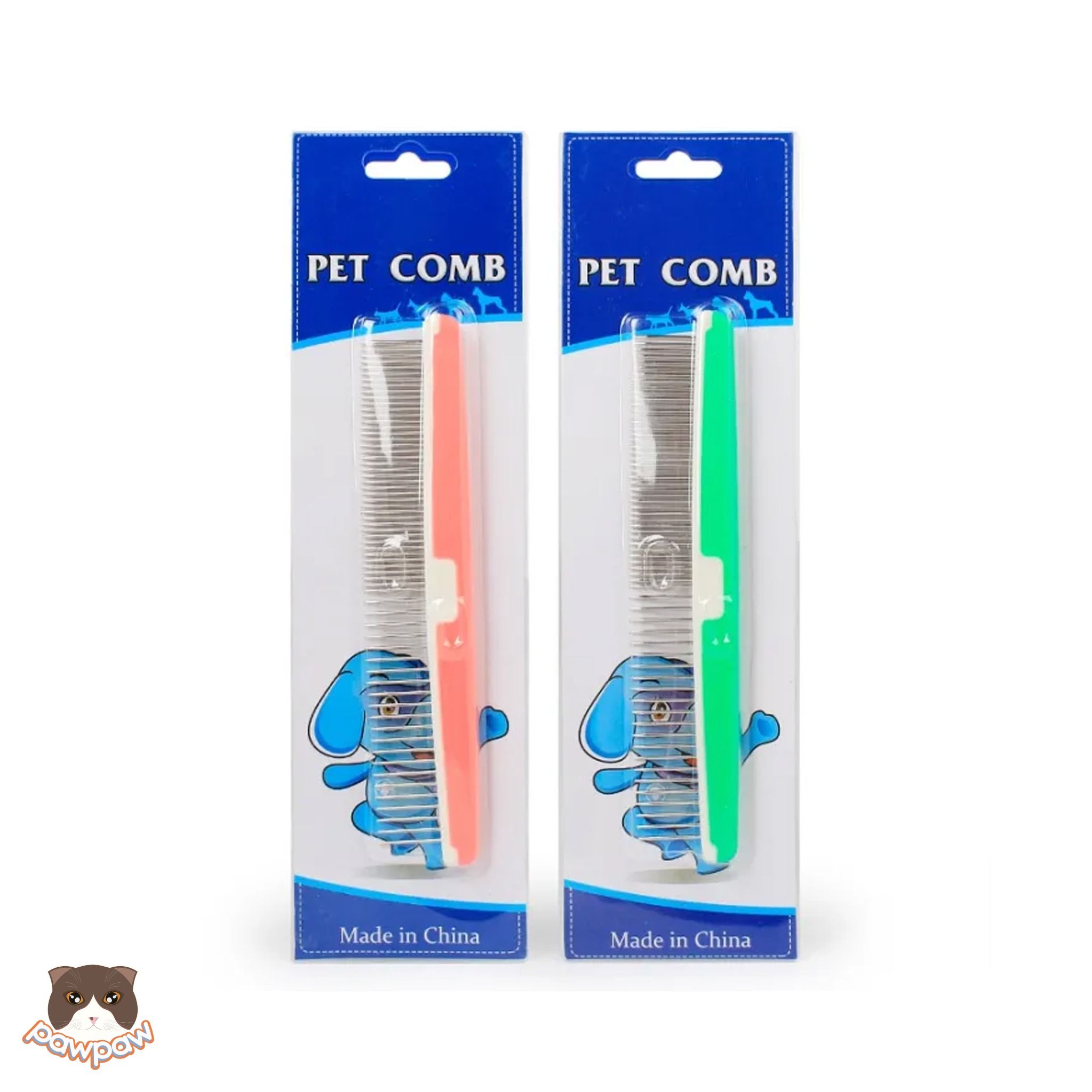 Lược dài inox cán nhựa cho chó mèo