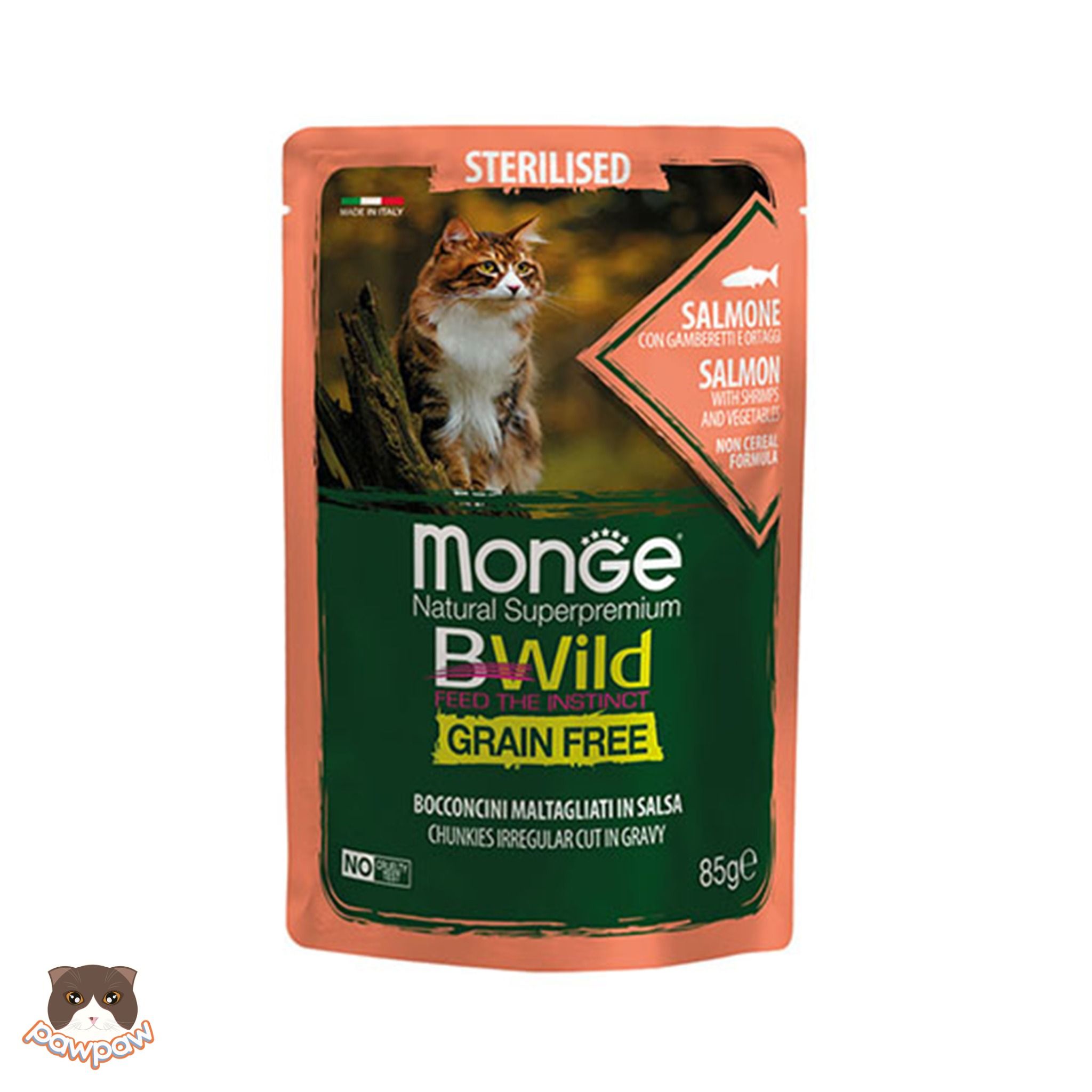 Pate Monge BWild gói 85g nhiều vị cho mèo