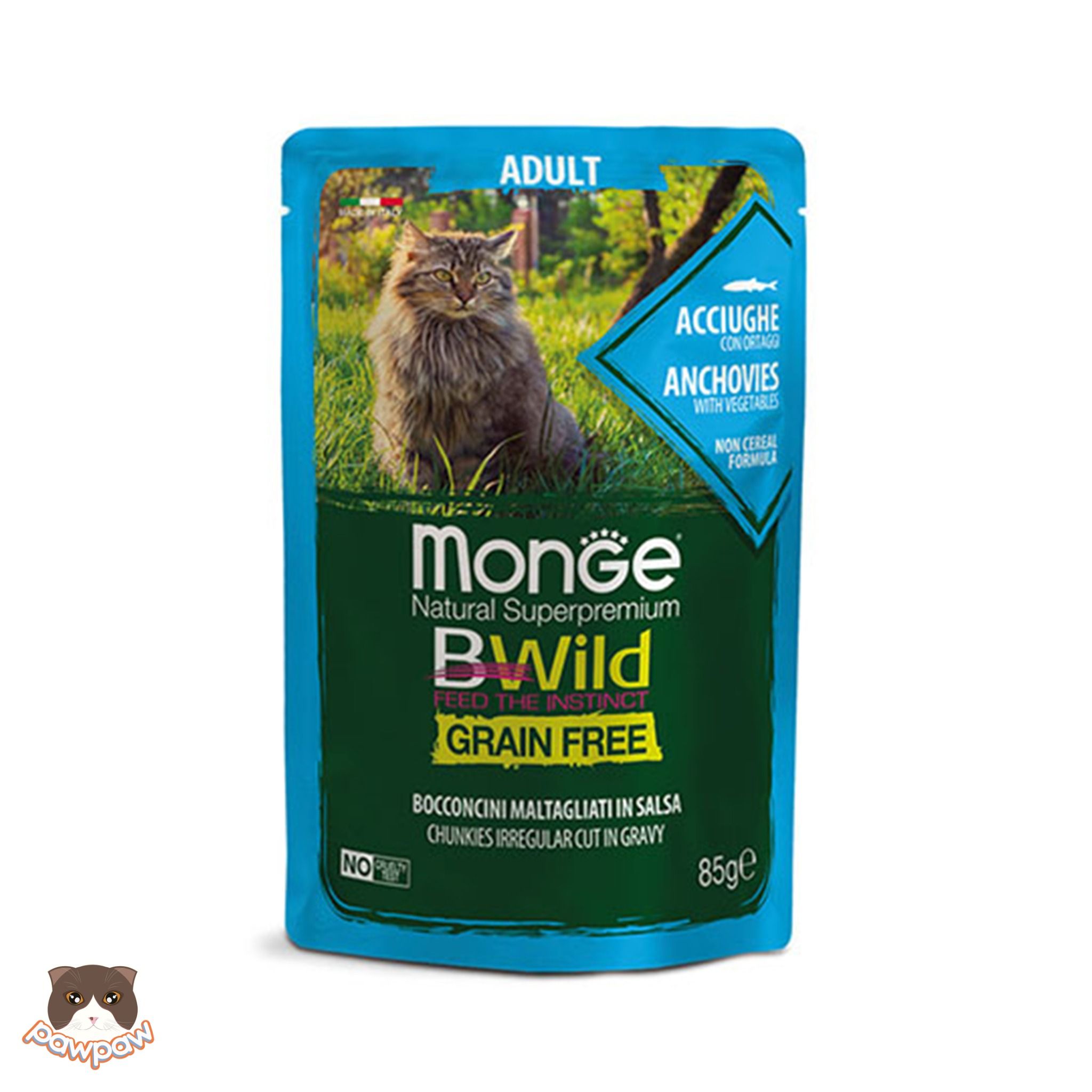  Pate Monge BWild gói 85g nhiều vị cho mèo 