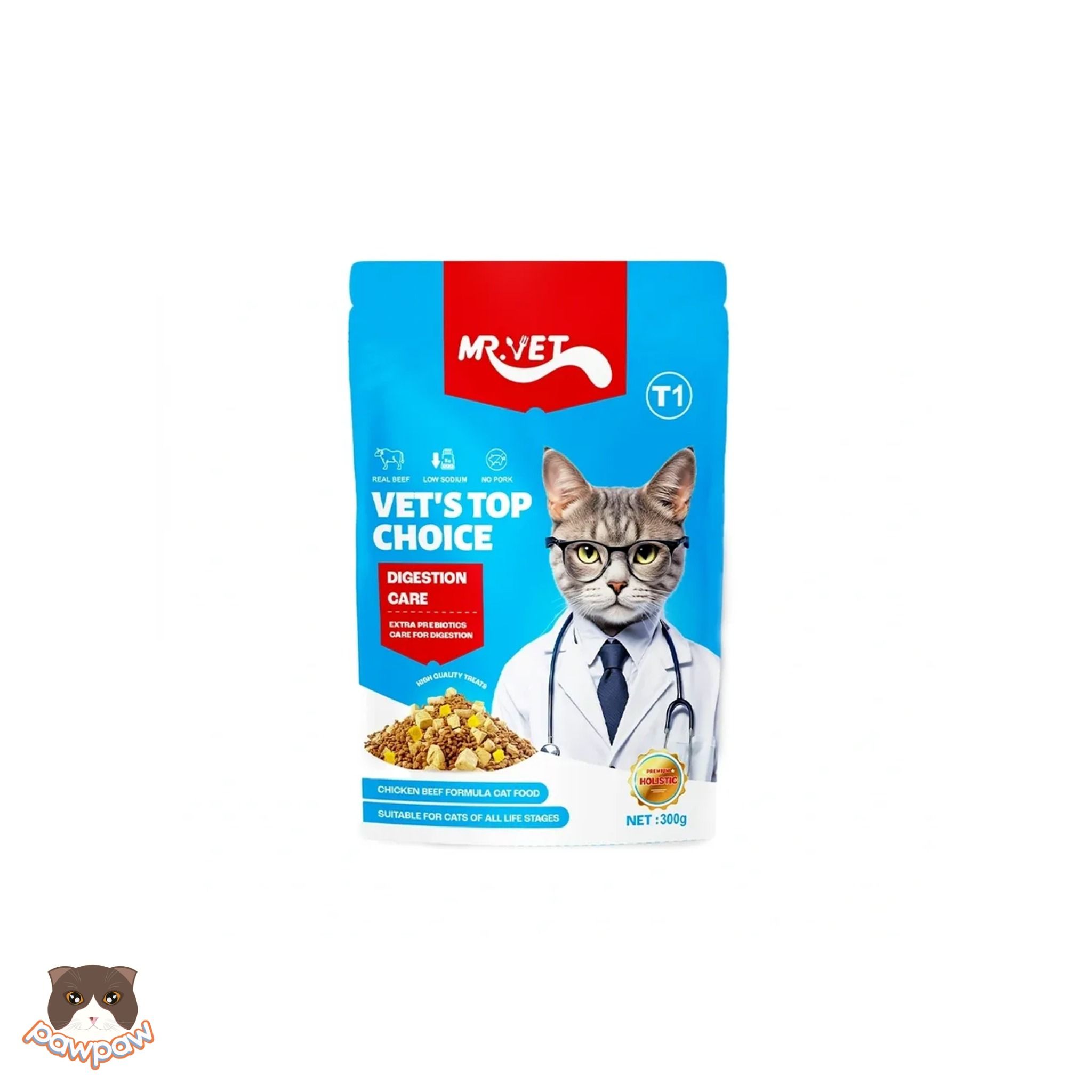 Hạt mix thịt sấy Mr.Vet T1 chăm sóc tiêu hóa cho mèo mọi độ tuổi