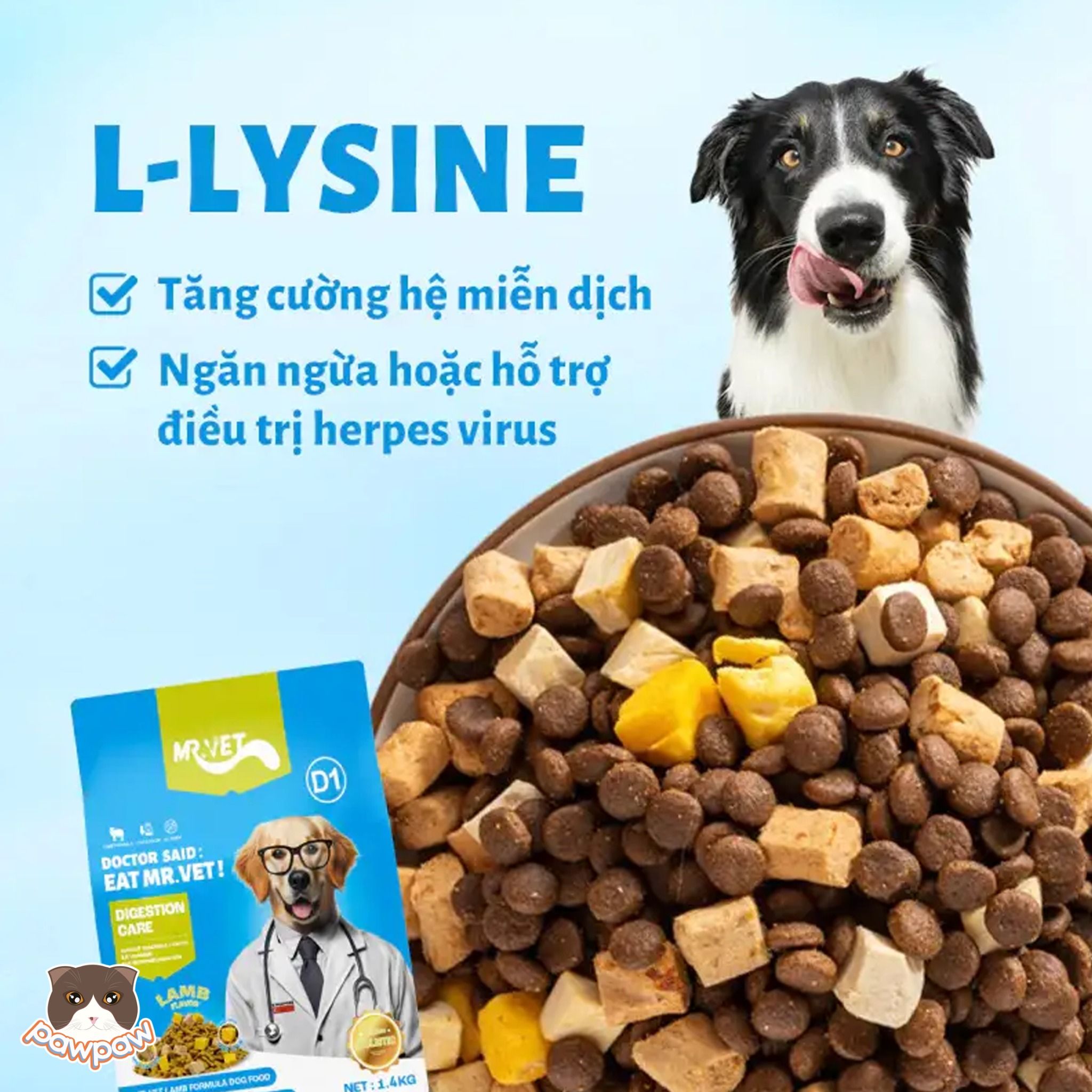 Hạt mix thịt sấy Mr.Vet D1 chăm sóc hệ tiêu hóa chó mọi độ tuổi