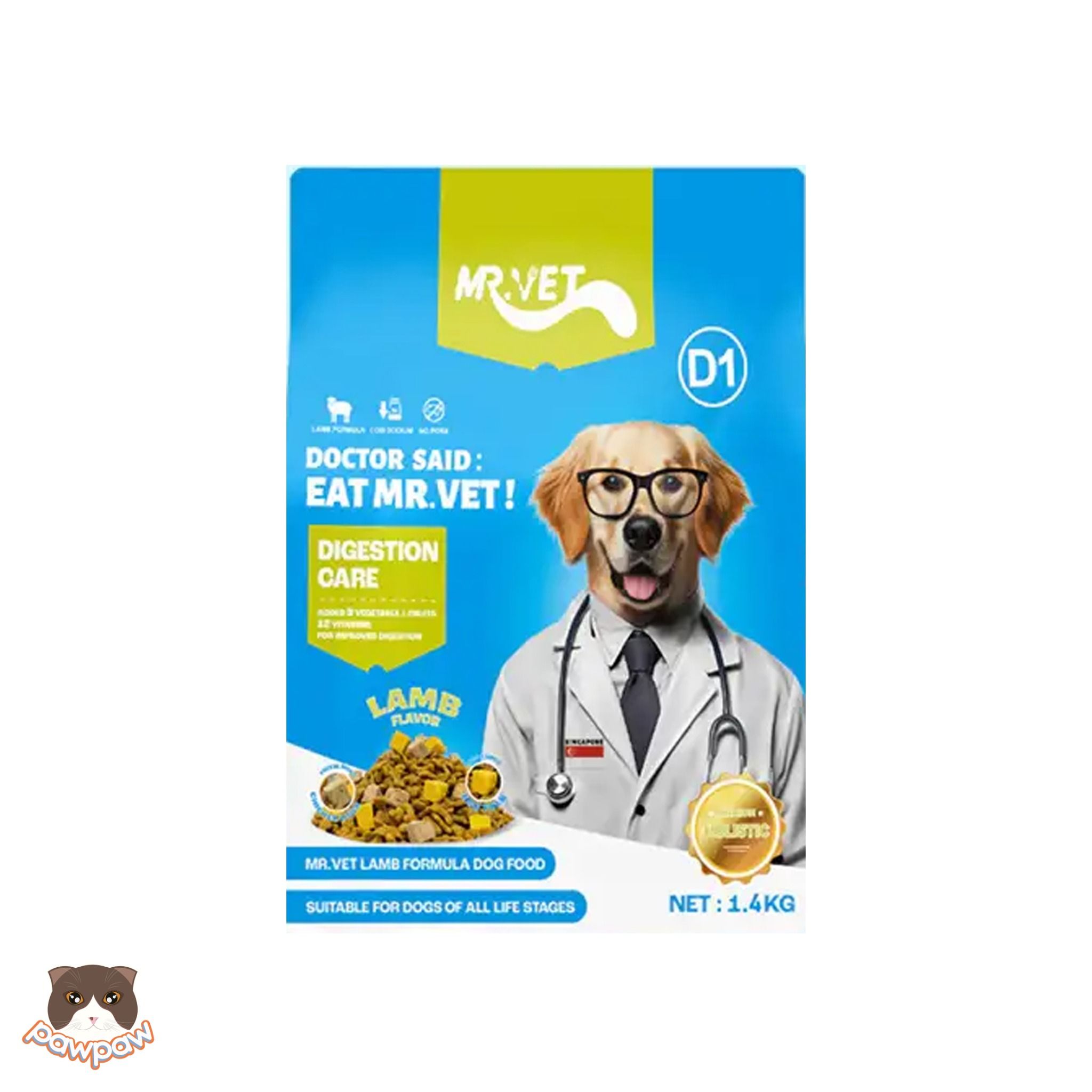 Hạt mix thịt sấy Mr.Vet D1 chăm sóc hệ tiêu hóa chó mọi độ tuổi