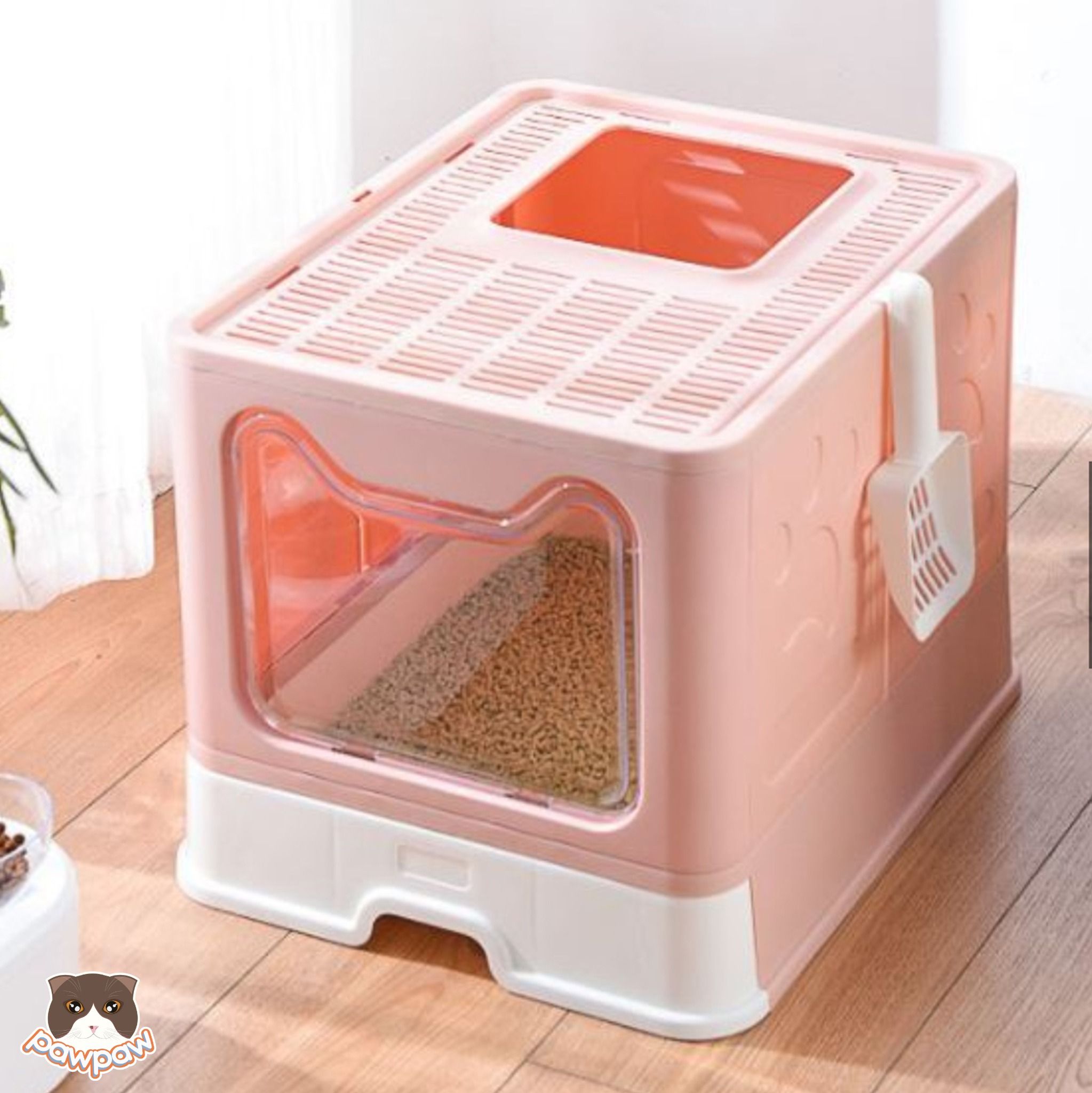 Nhà vệ sinh 2 cửa có khay kéo cho mèo