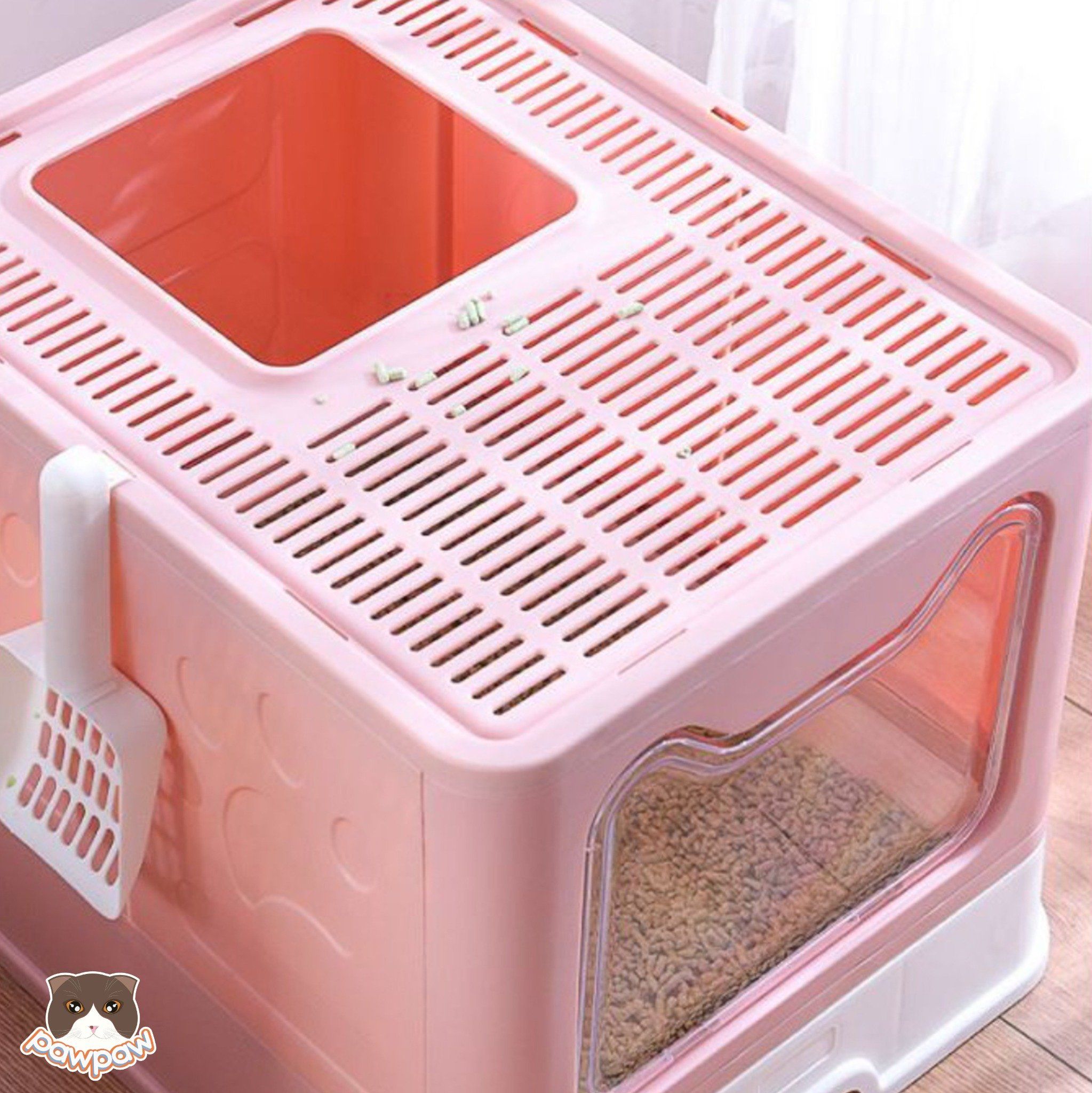 Nhà vệ sinh 2 cửa có khay kéo cho mèo