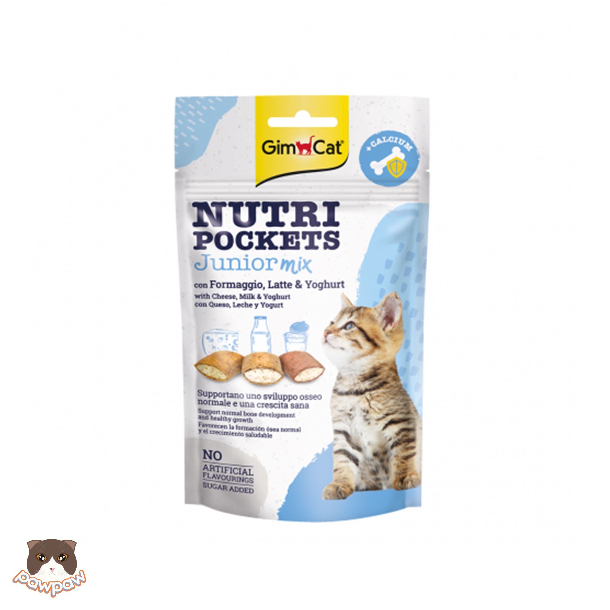  Snack bổ sung canxi & taurine Gimcat Nutri Pocket Junior Mix 60g cho mèo con 