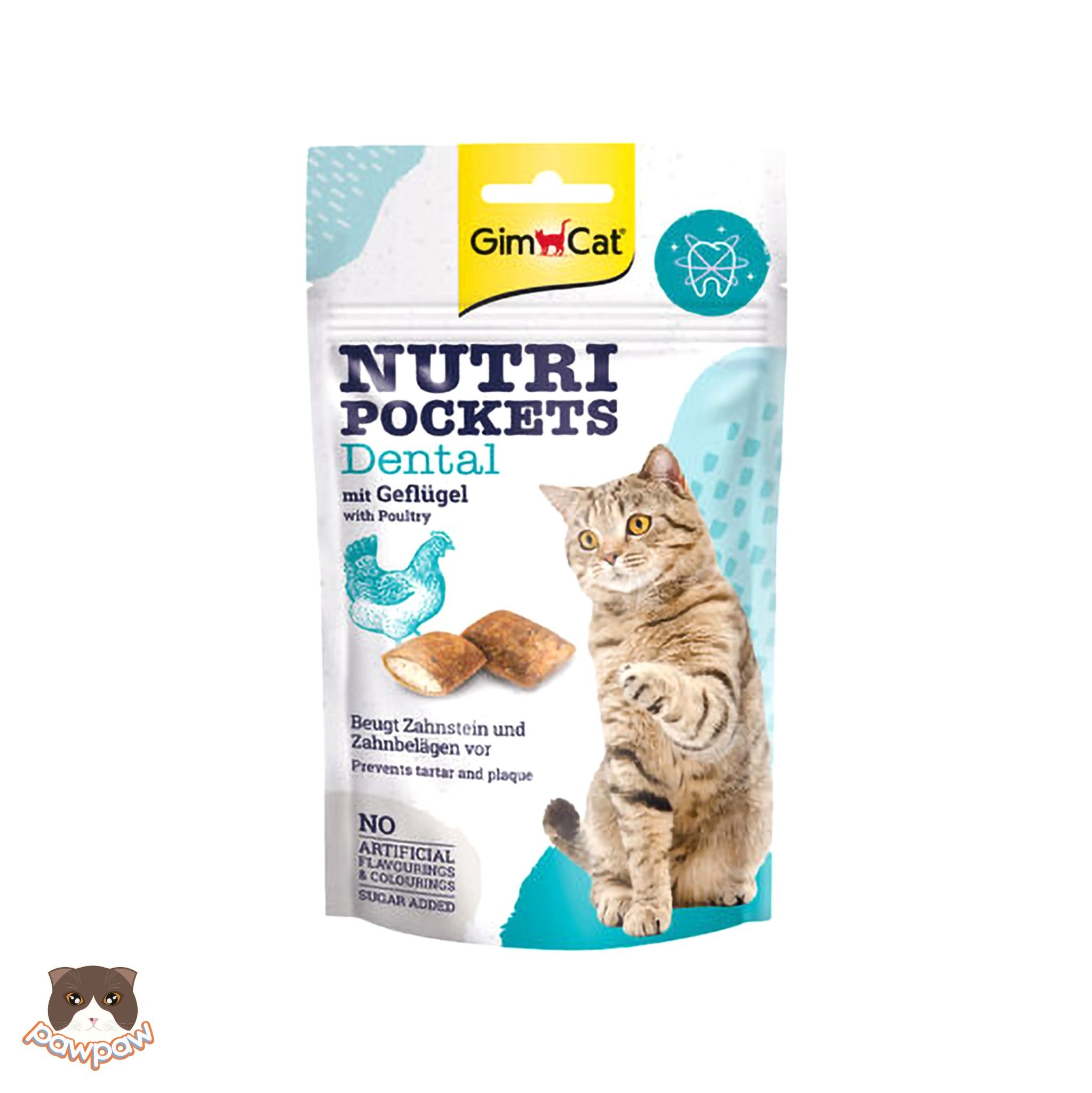  Snack làm sạch & ngăn ngừa cao răng Gimcat Nutri Pockets Dental 60g cho mèo 