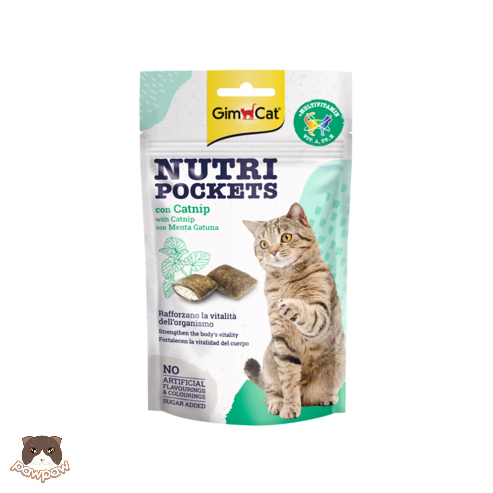  Snack cỏ mèo bổ sung 12 Vitamin Gimcat Nutri Pocket Catnip 60g cho mèo 