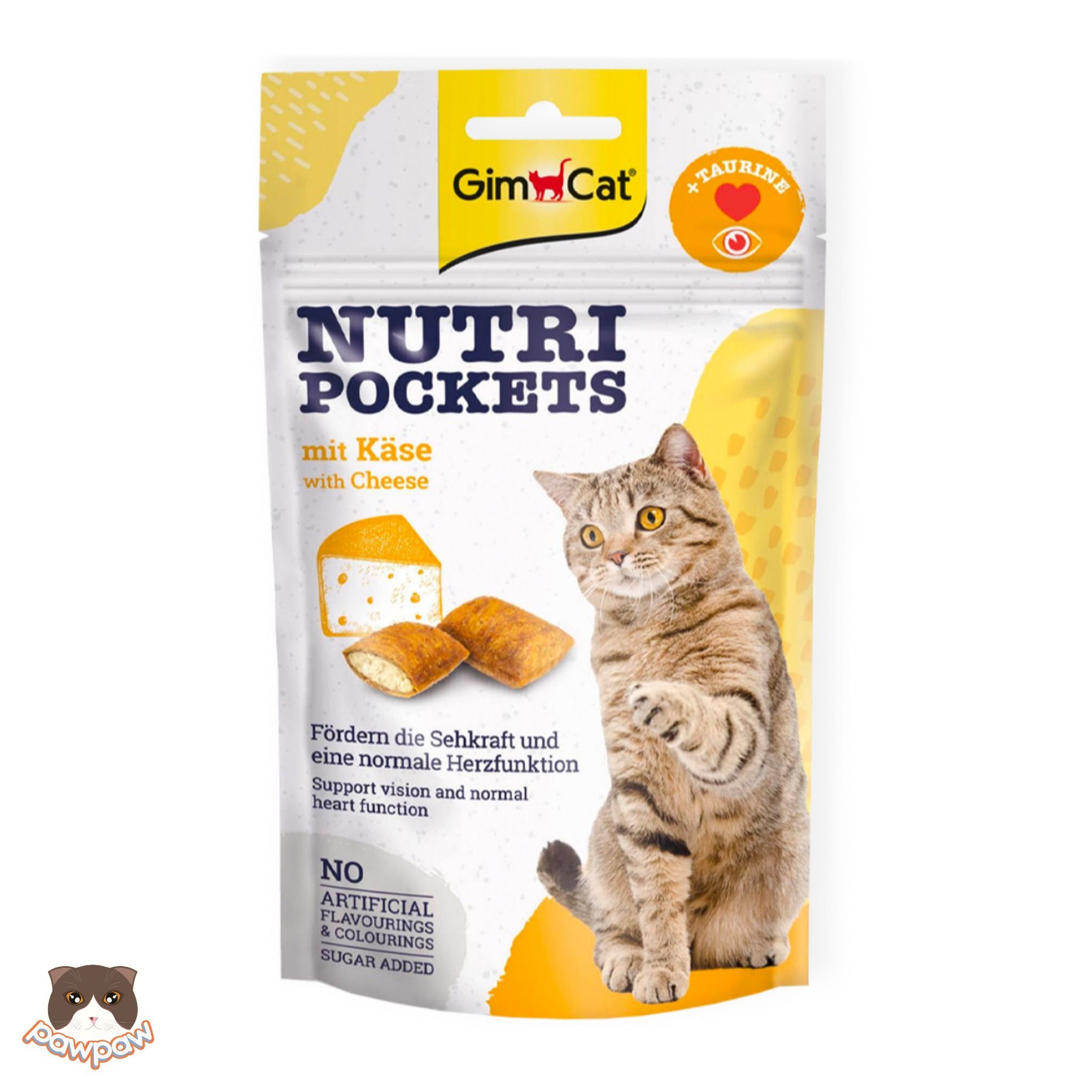  Snack bổ sung Taurine vị phô mai Gimcat Nutri Pockets Cheese & Taurine 60g cho mèo 