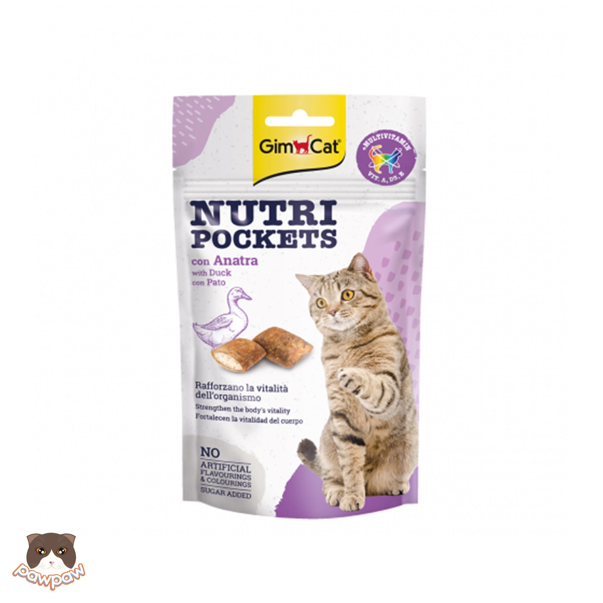  Snack tăng cường miễn dịch vị vịt Gimcat Nutri Pocket With Duck 60g cho mèo con 