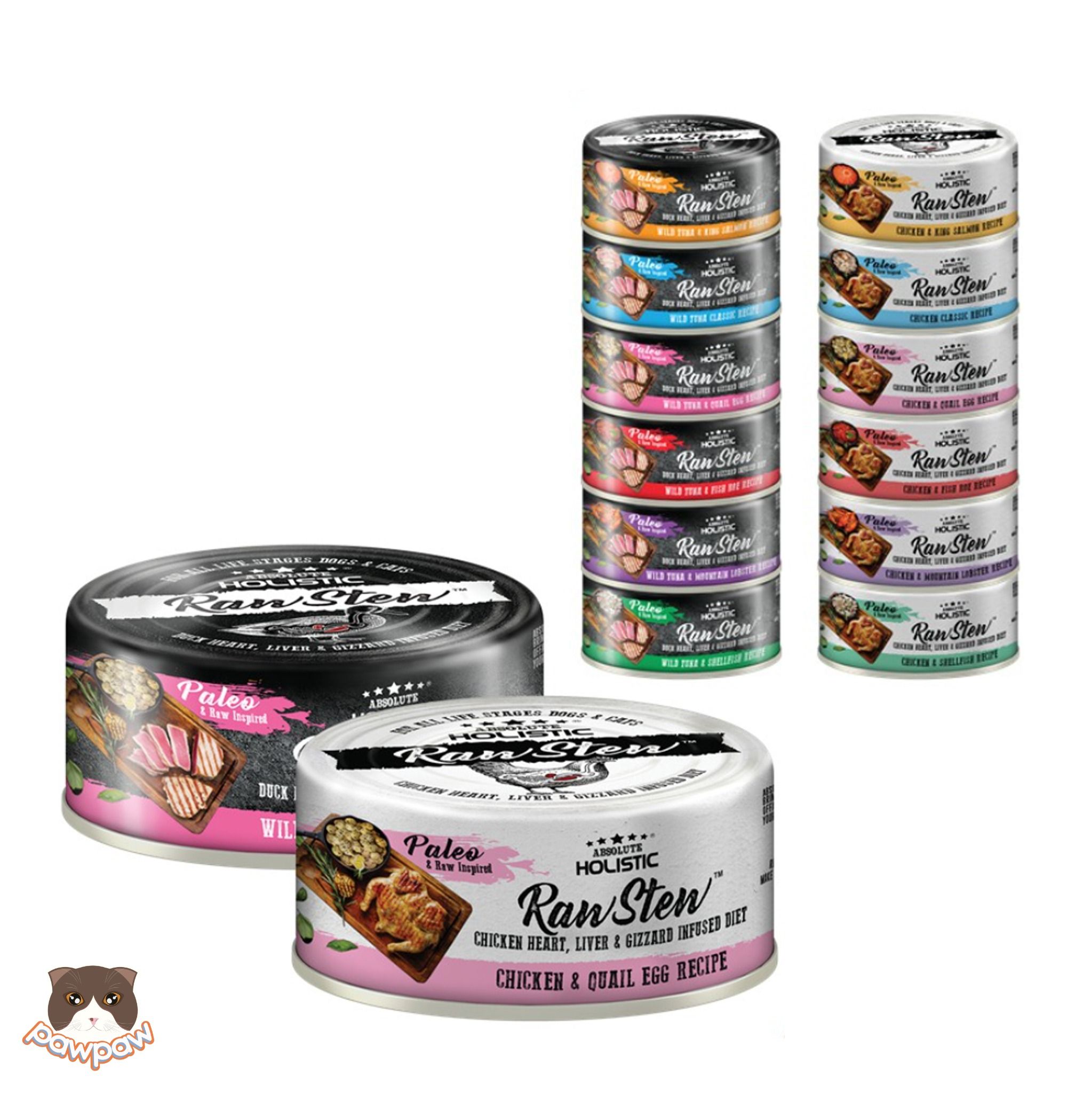  Pate Absolute Holistic Raw Stew 80g cho chó mèo 