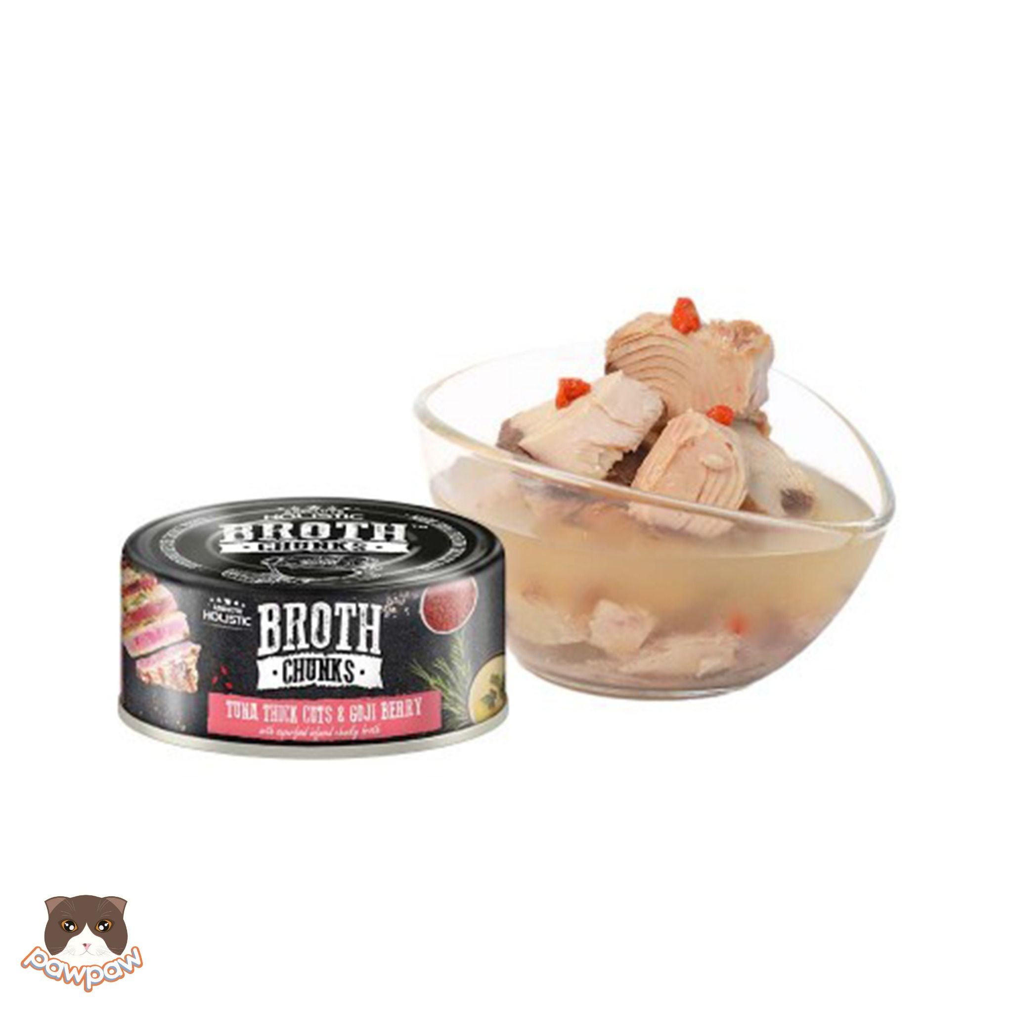  Pate thịt cắt khúc Absolute Holistic Broth Chunks 80g cho chó mèo 