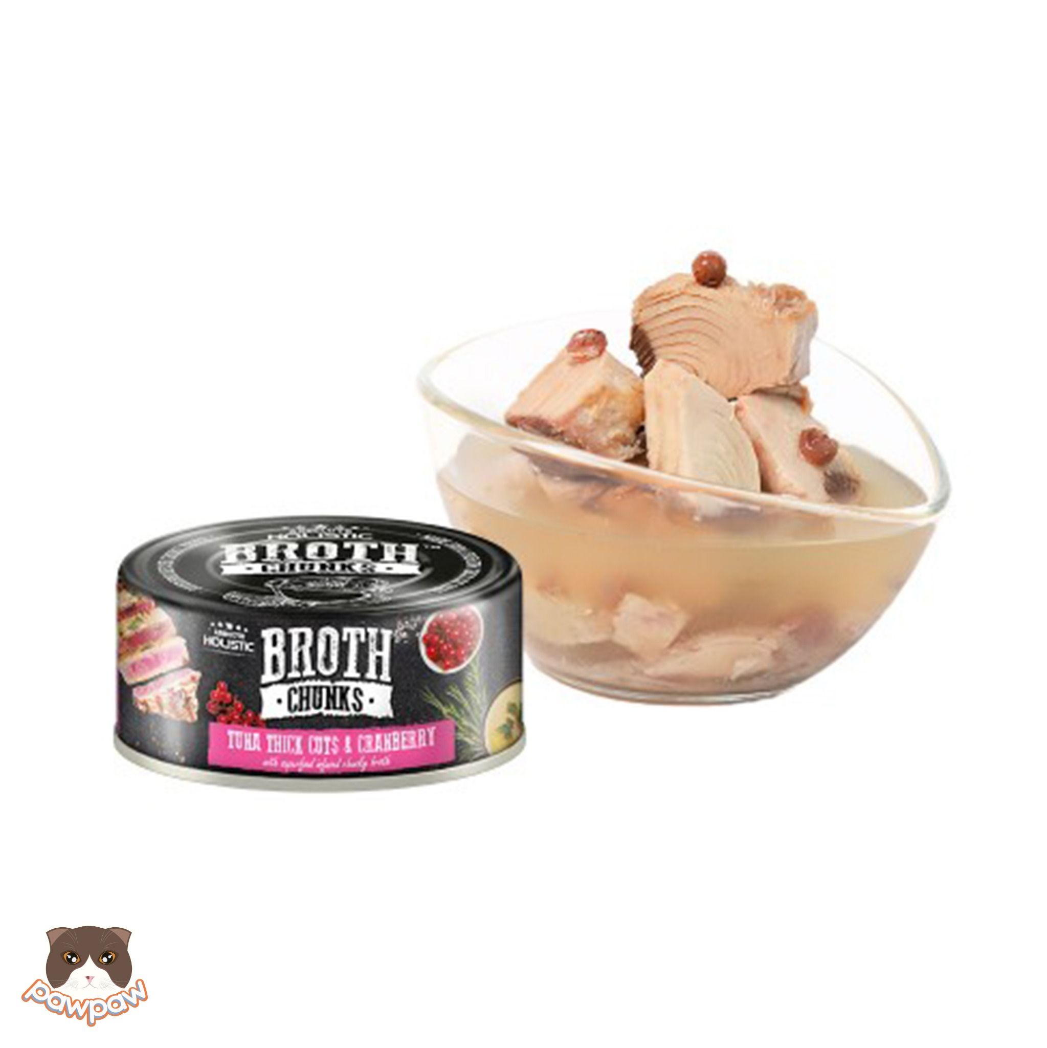  Pate thịt cắt khúc Absolute Holistic Broth Chunks 80g cho chó mèo 