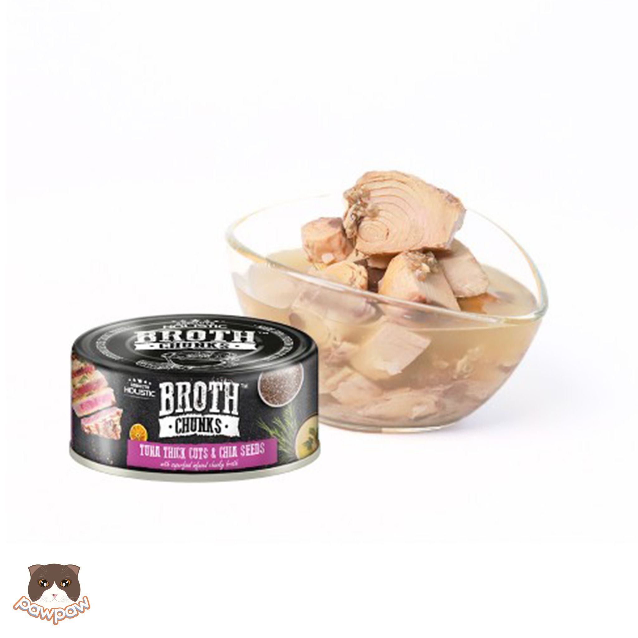  Pate thịt cắt khúc Absolute Holistic Broth Chunks 80g cho chó mèo 