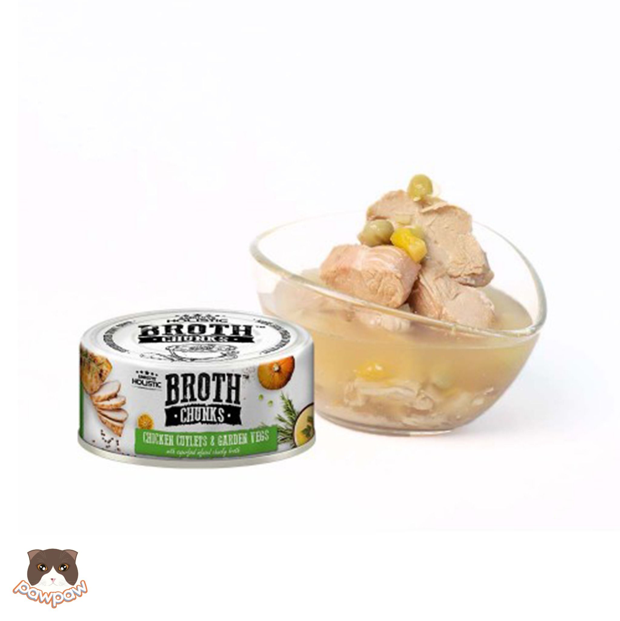  Pate thịt cắt khúc Absolute Holistic Broth Chunks 80g cho chó mèo 