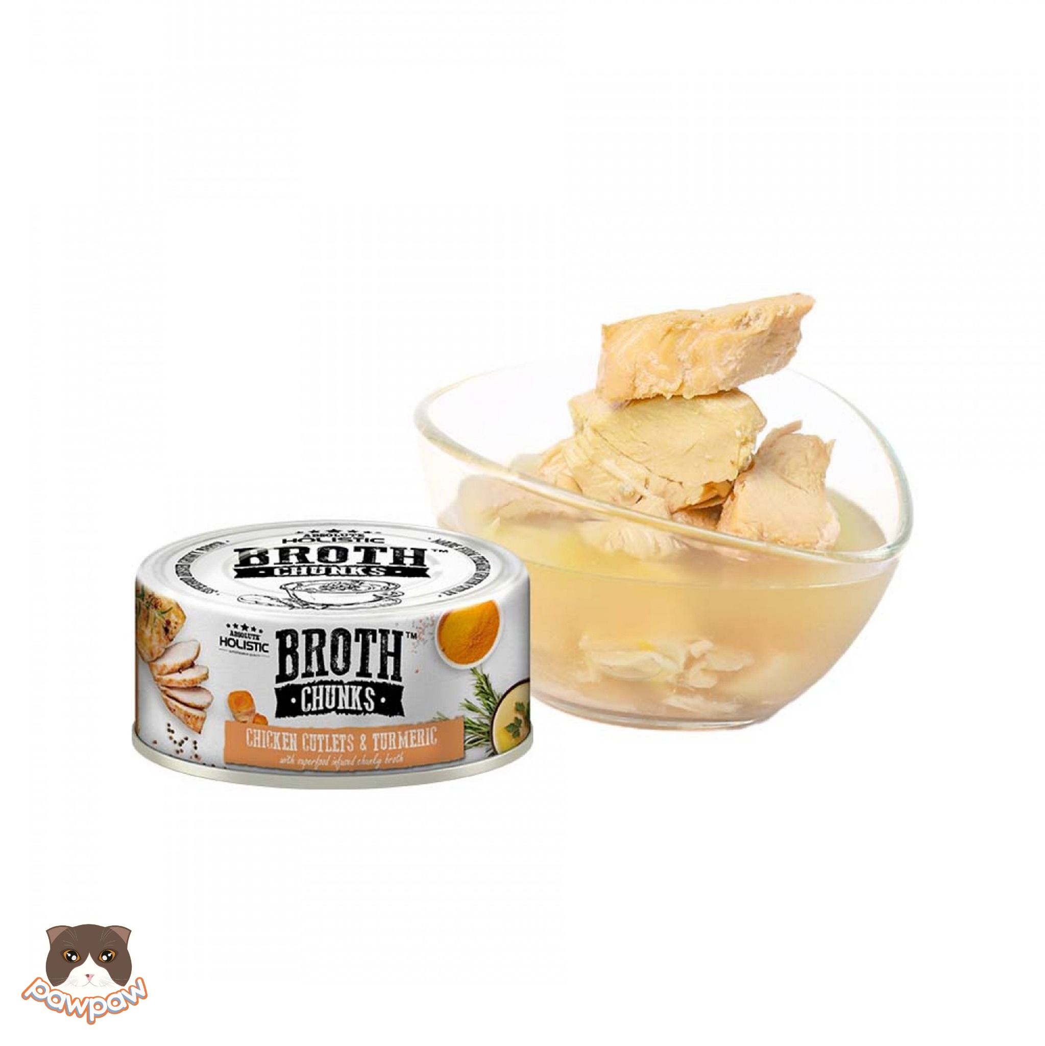  Pate thịt cắt khúc Absolute Holistic Broth Chunks 80g cho chó mèo 