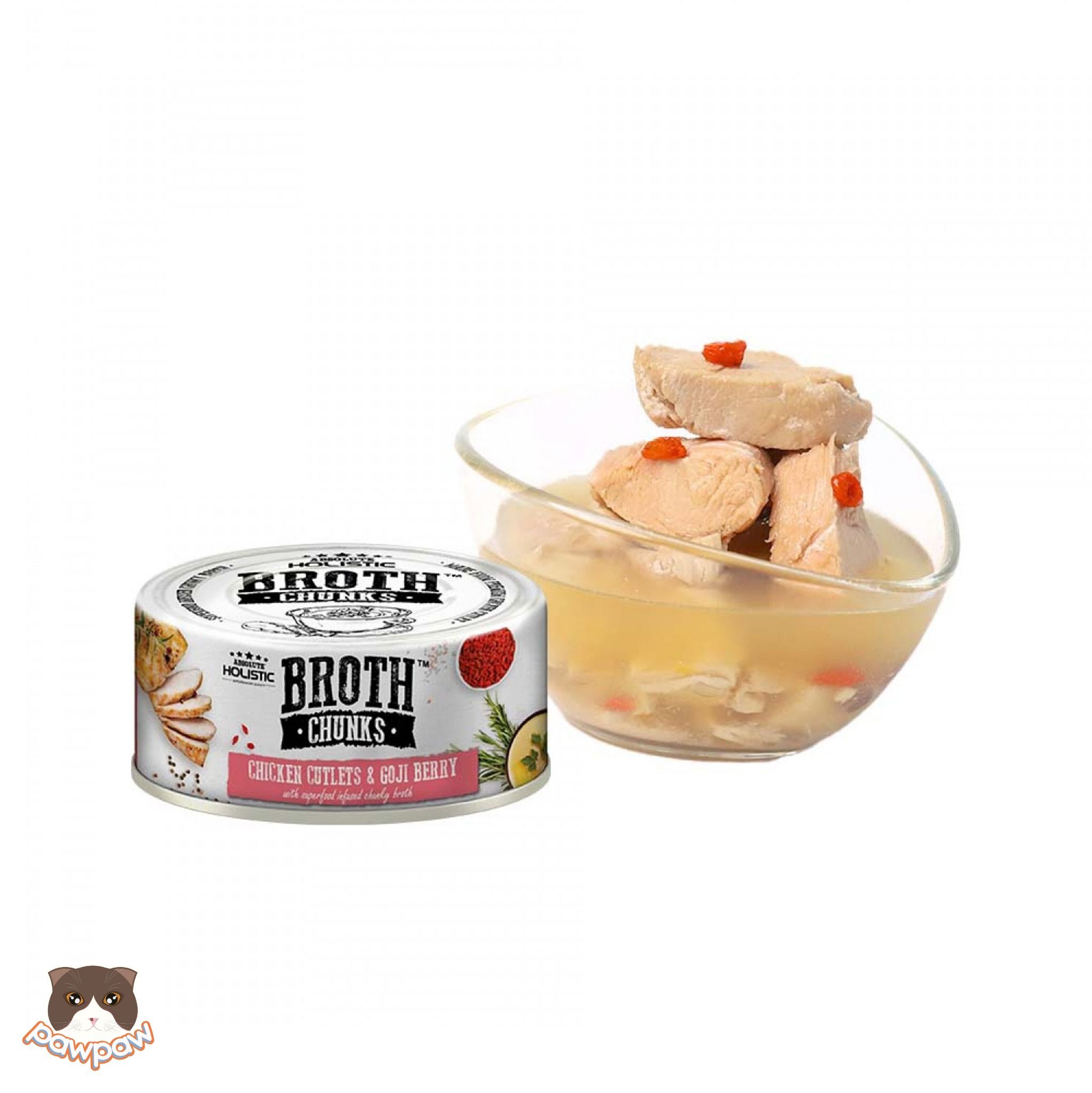 Pate thịt cắt khúc Absolute Holistic Broth Chunks 80g cho chó mèo
