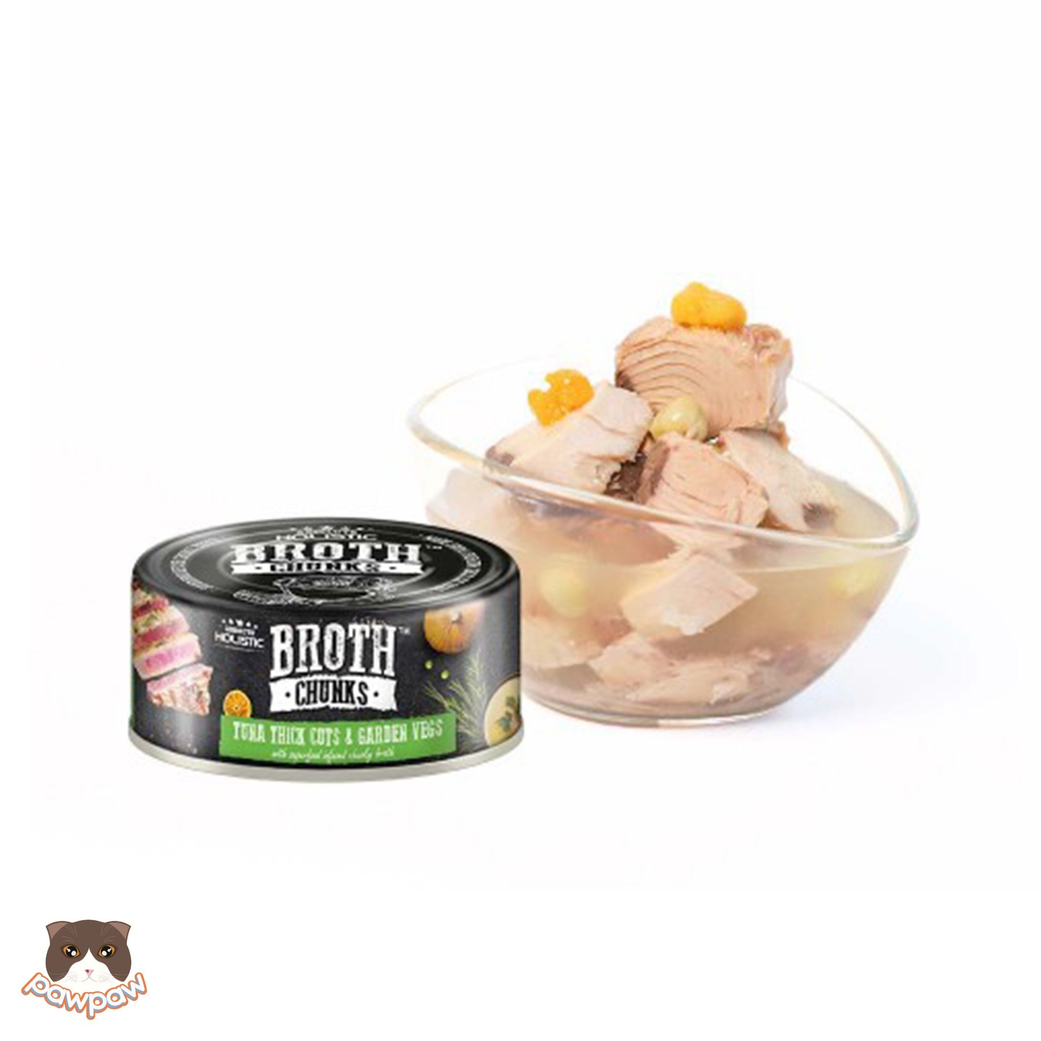 Pate thịt cắt khúc Absolute Holistic Broth Chunks 80g cho chó mèo