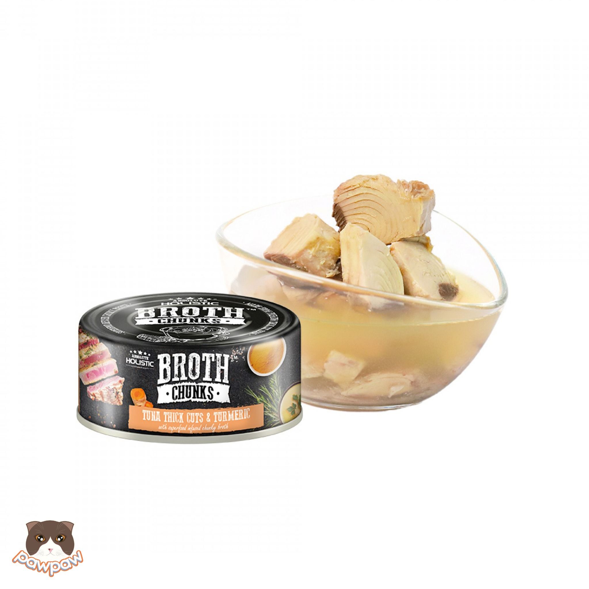  Pate thịt cắt khúc Absolute Holistic Broth Chunks 80g cho chó mèo 