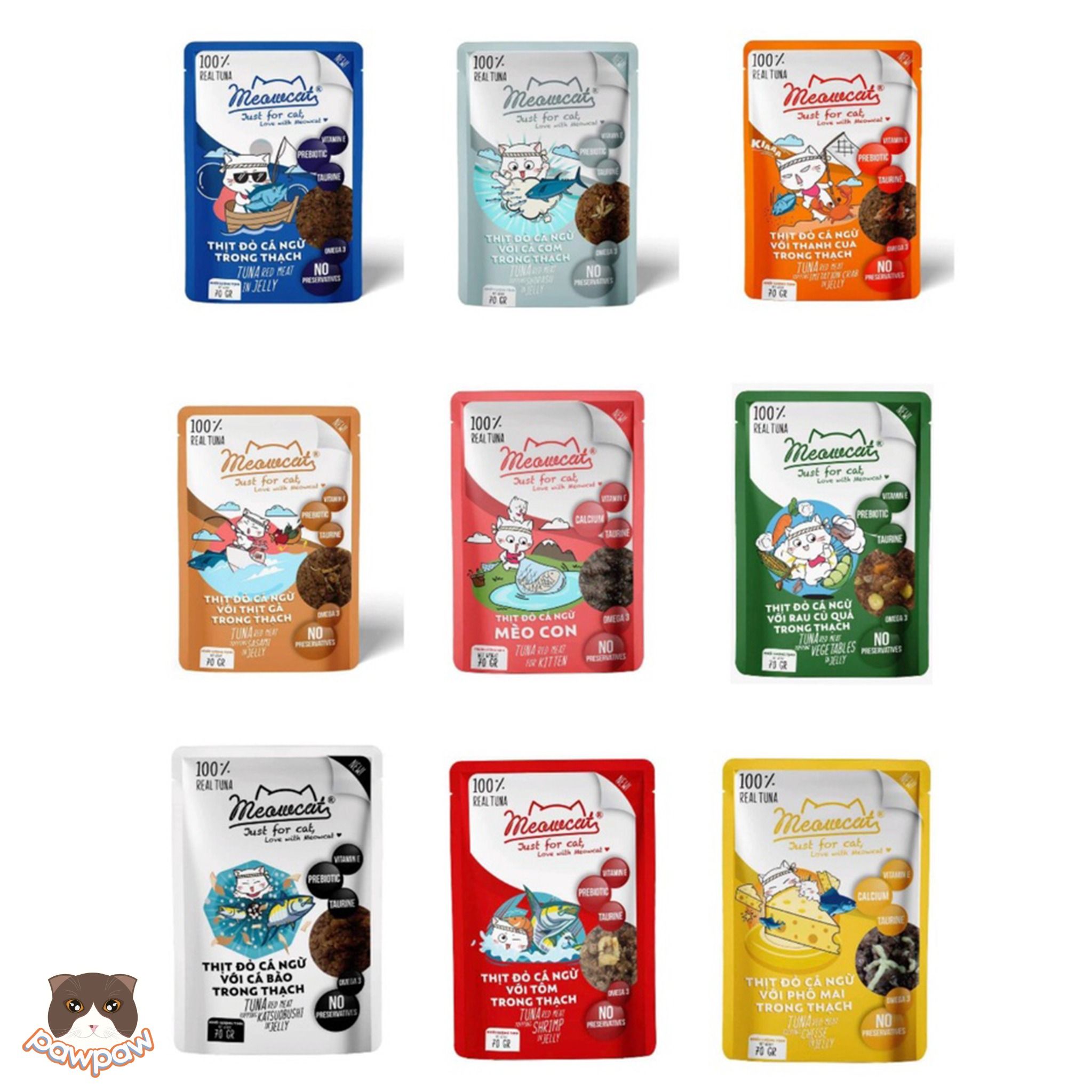 Pate Meowcats Jelly 70g nhiều vị cho mèo