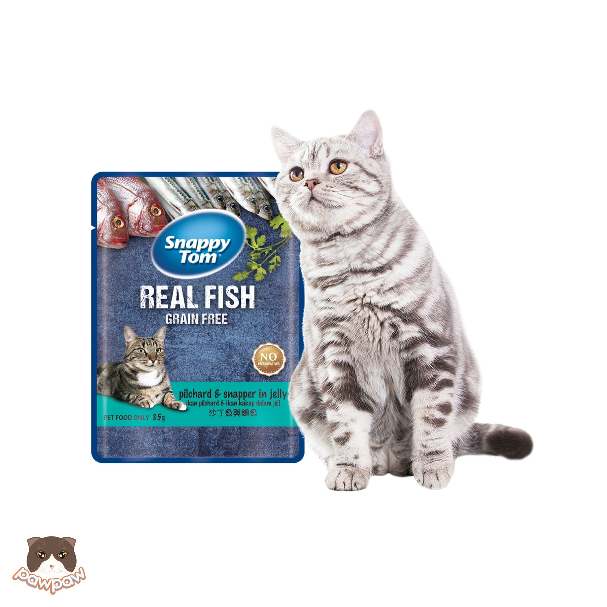 Pate Snappy Tom Real Fish - Real Meat 85g cho mèo