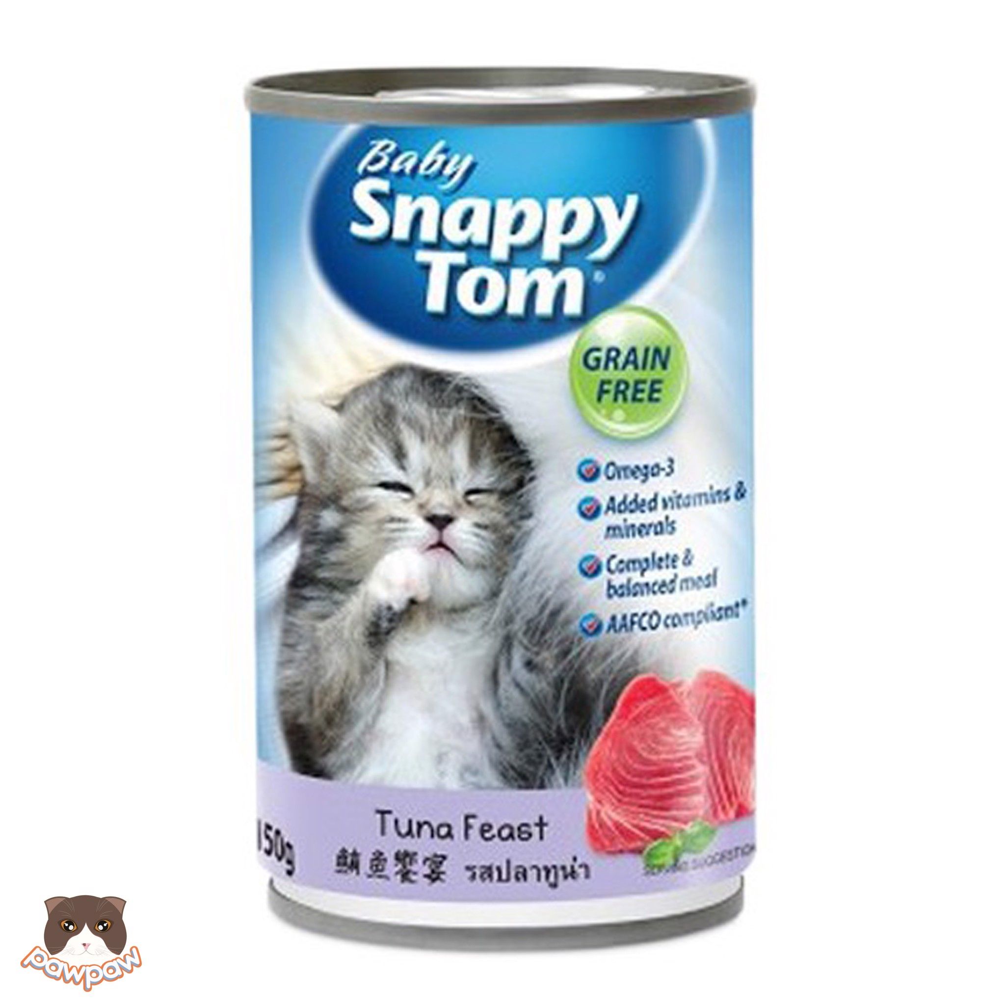 Pate Snappy Tom lon 150g vị cá ngừ cho mèo con