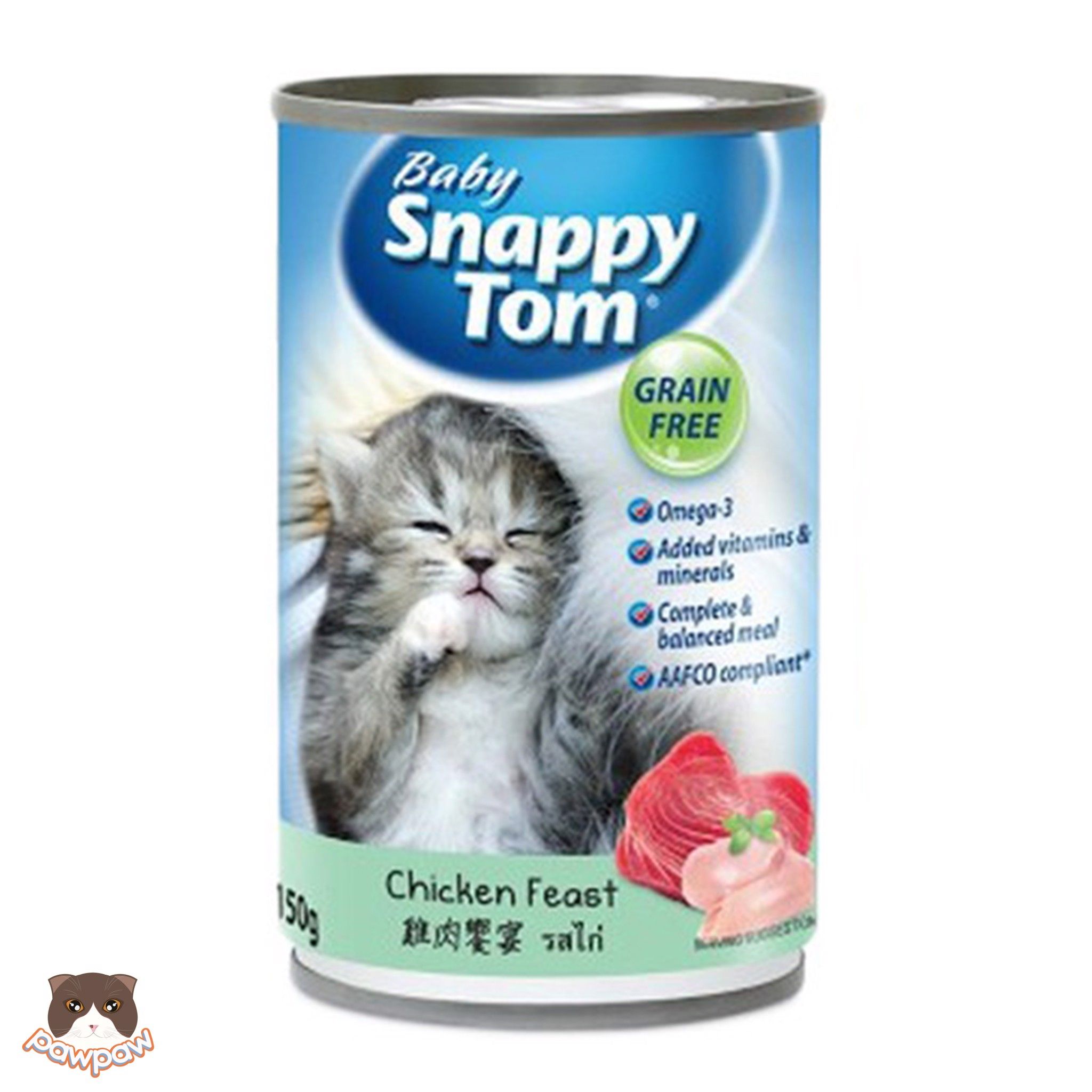 Pate Snappy Tom lon 150g vị gà cho mèo con