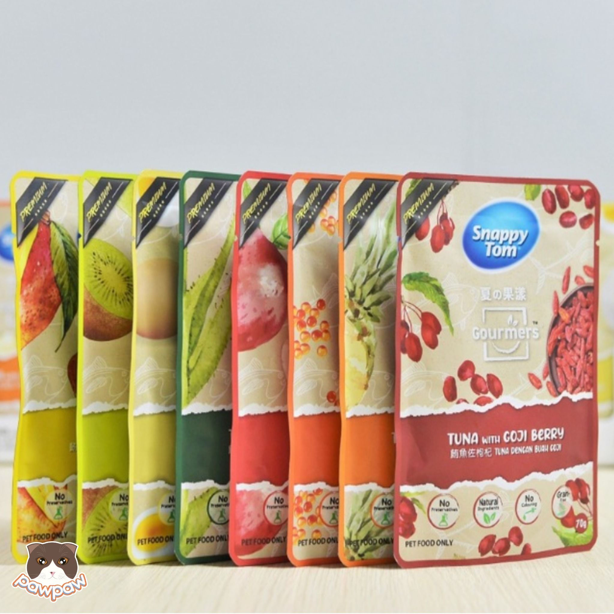 Pate Snappy Tom Premium Fruit 70g cho mèo
