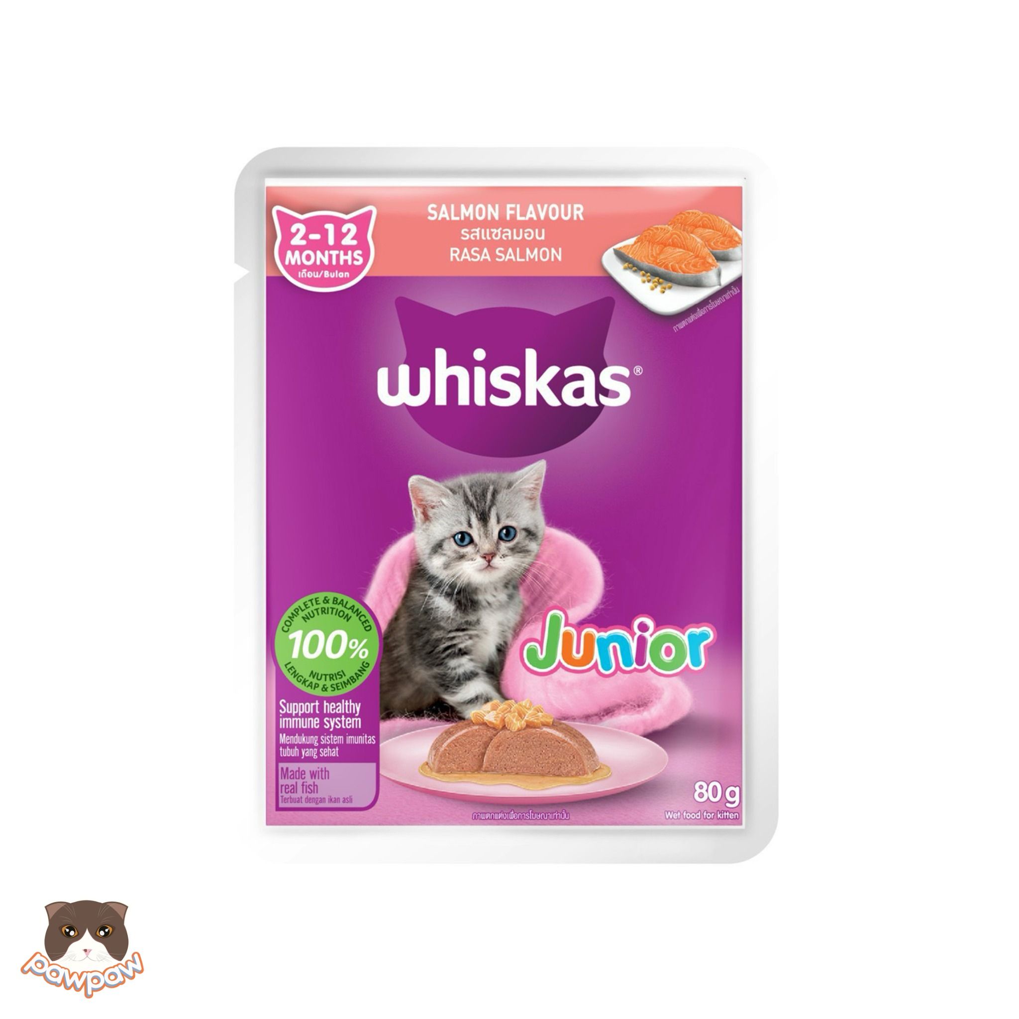  Pate Whiskas gói 80g cho mèo con 