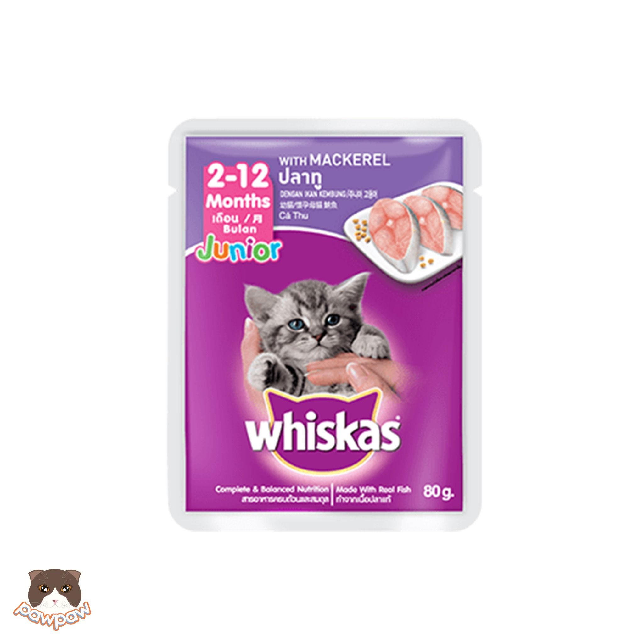  Pate Whiskas gói 80g cho mèo con 