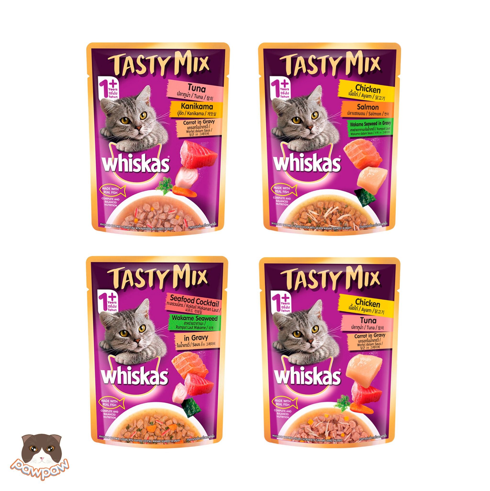 Pate Whiskas Tasty Mix (Gravy) 70g cho mèo