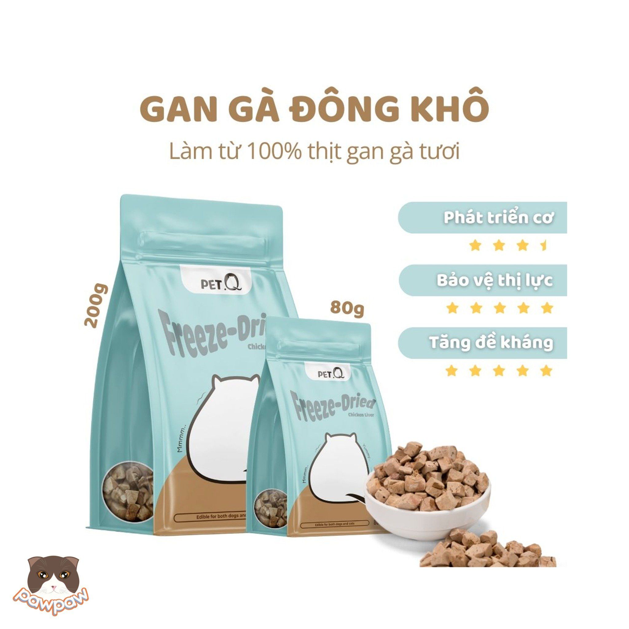 Thịt sấy đông khô PetQ cho mèo