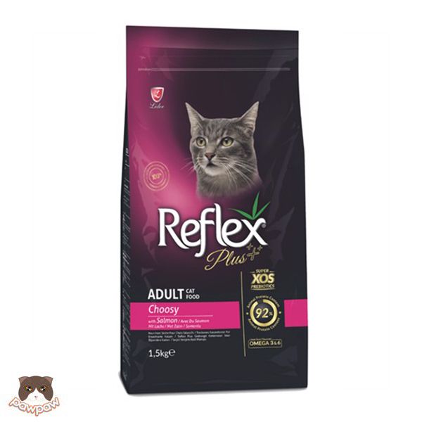 Hạt Reflex Plus Adult Choosy vị cá hồi 1.5kg cho mèo trưởng thành