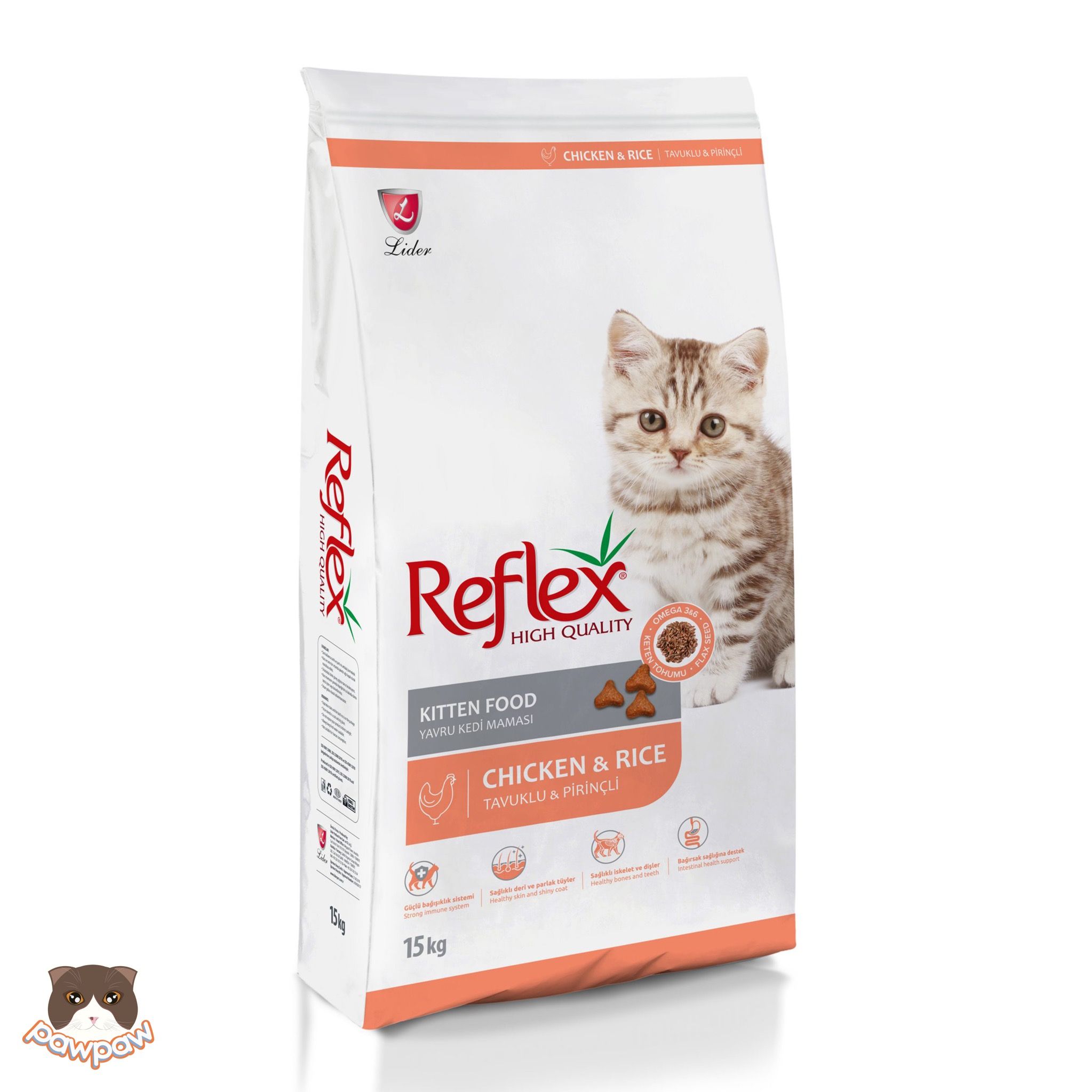 Hạt Reflex Kitten Chicken & Rice 2kg cho mèo con