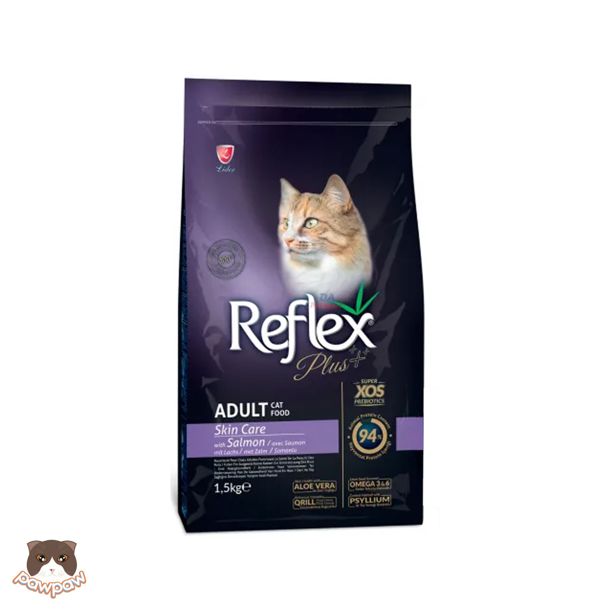  Hạt hỗ trợ chăm sóc da lông Reflex Plus Adult Skin Care 1.5kg vị cá hồi cho mèo trưởng thành 