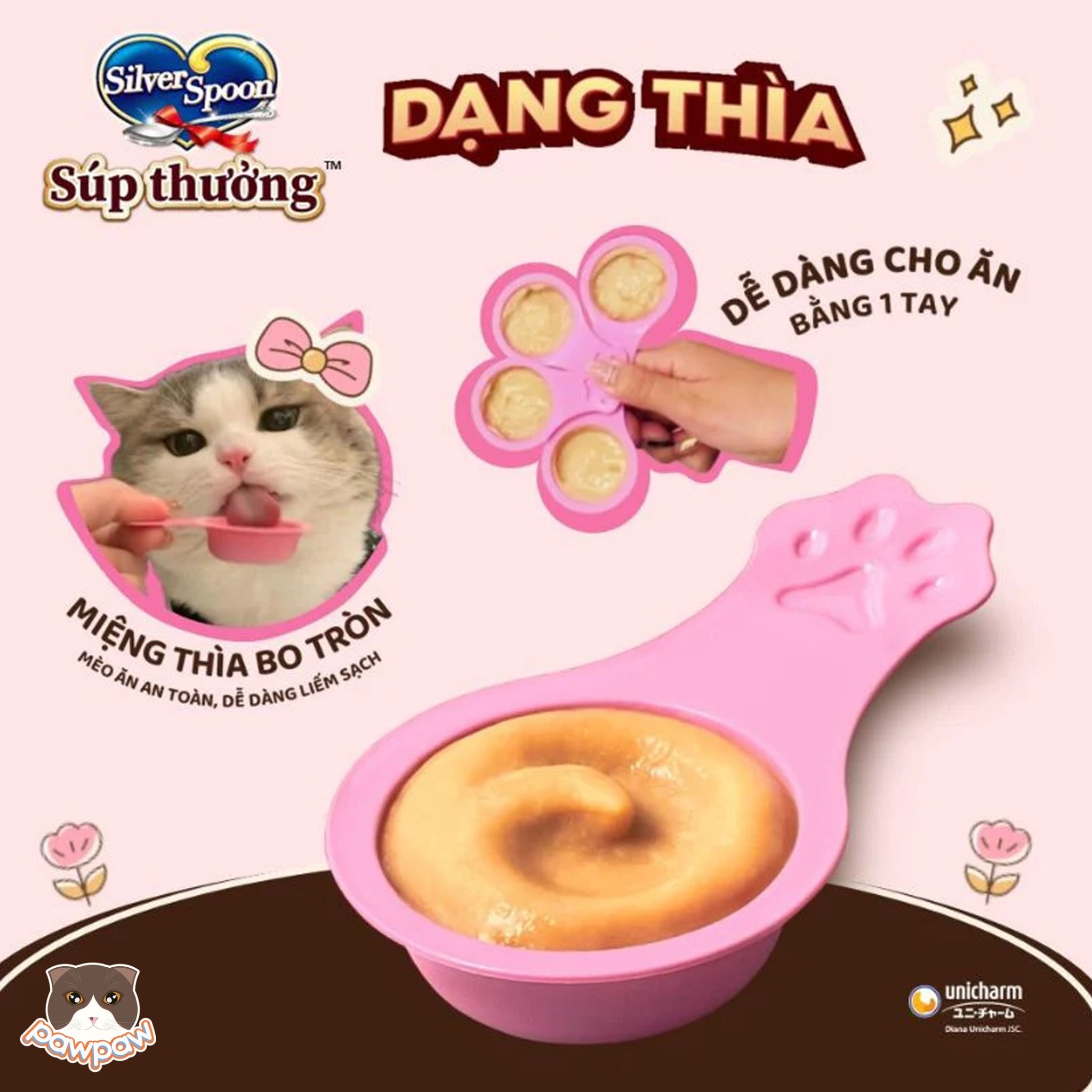 Súp thưởng thìa Silver Spoon 100g cho mèo (10 cái)